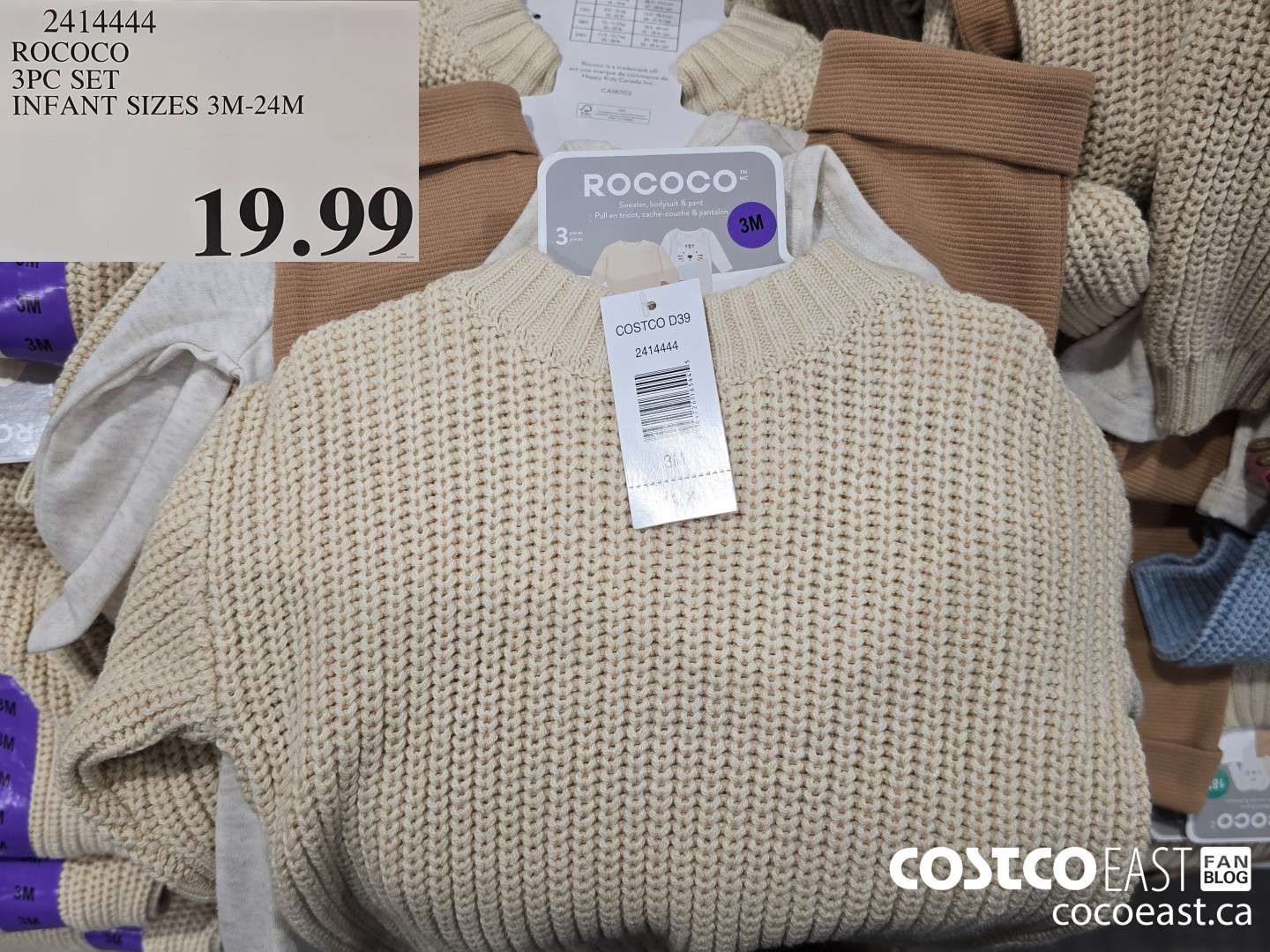 2414444 ROCOCO 3PC SET INFANT SIZES 3M-24M $19.99