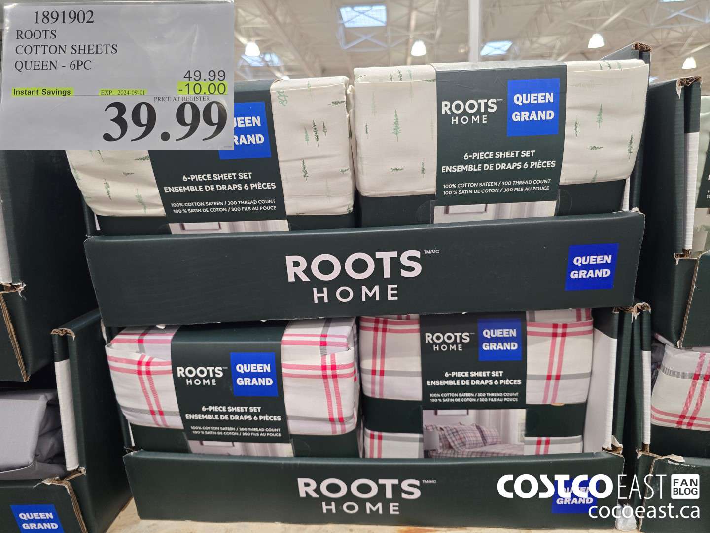 1891902 ROOTS COTTON SHEETS QUEEN - 6PC ($10.00 INSTANT SAVINGS EXPIRES ON 2024-09-01) $39.99