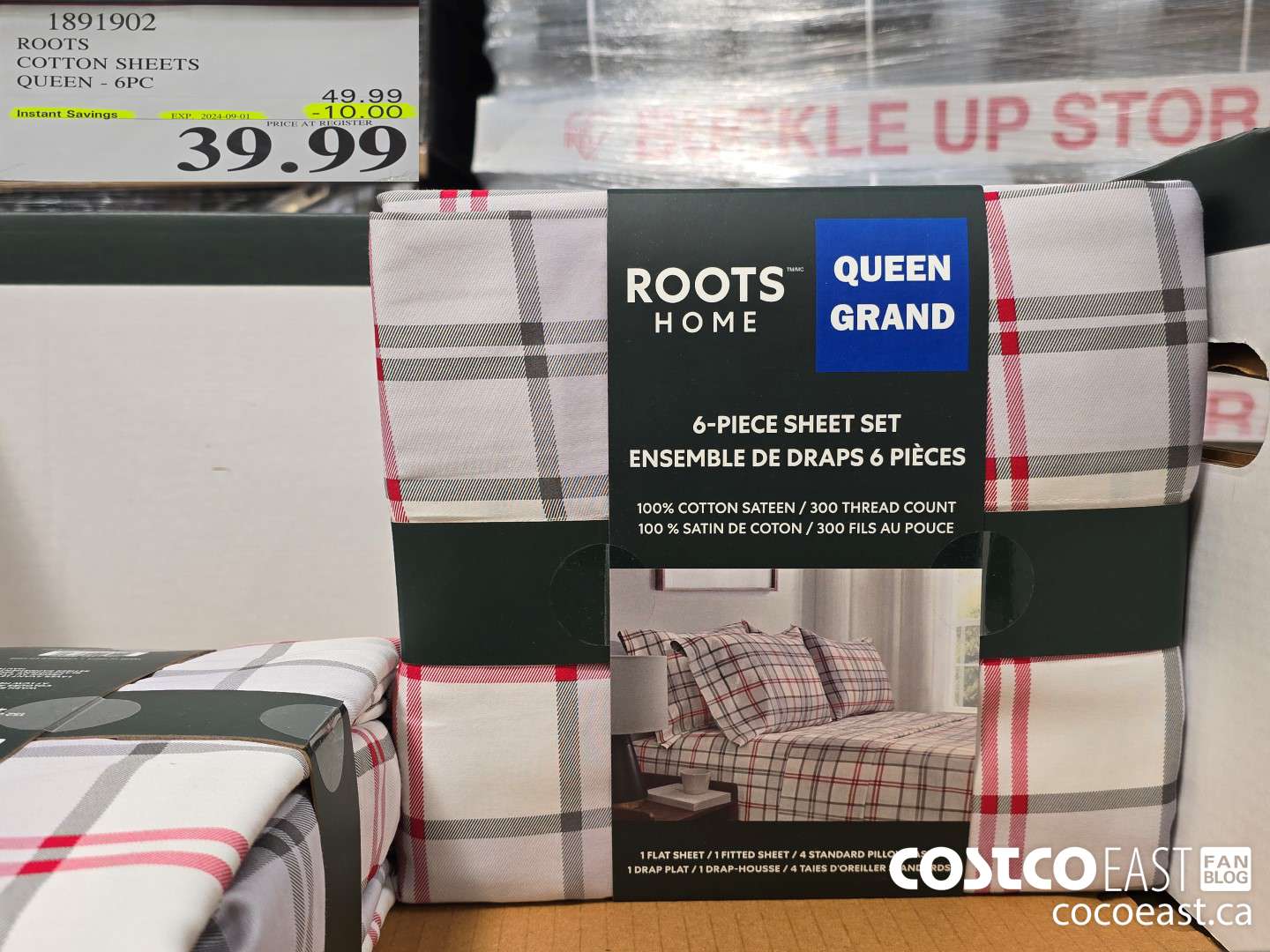 1891902 ROOTS COTTON SHEETS QUEEN - 6PC ($10.00 INSTANT SAVINGS EXPIRES ON 2024-09-01) $39.99