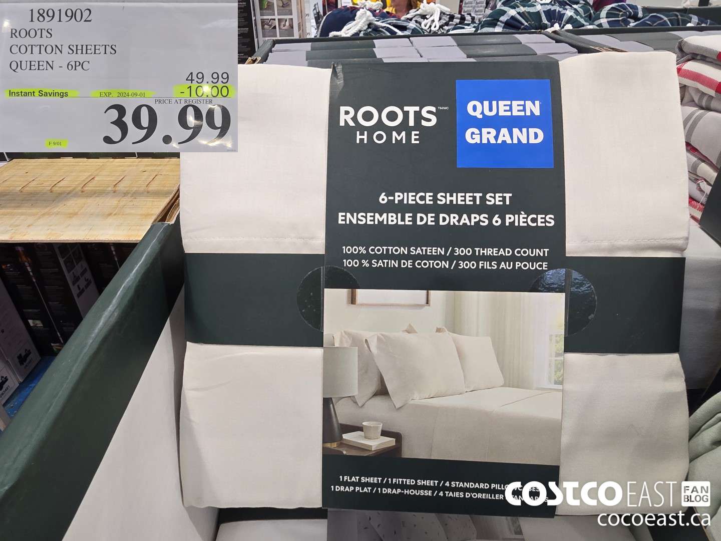 1891902 ROOTS COTTON SHEETS QUEEN - 6PC ($10.00 INSTANT SAVINGS EXPIRES ON 2024-09-01) $39.99