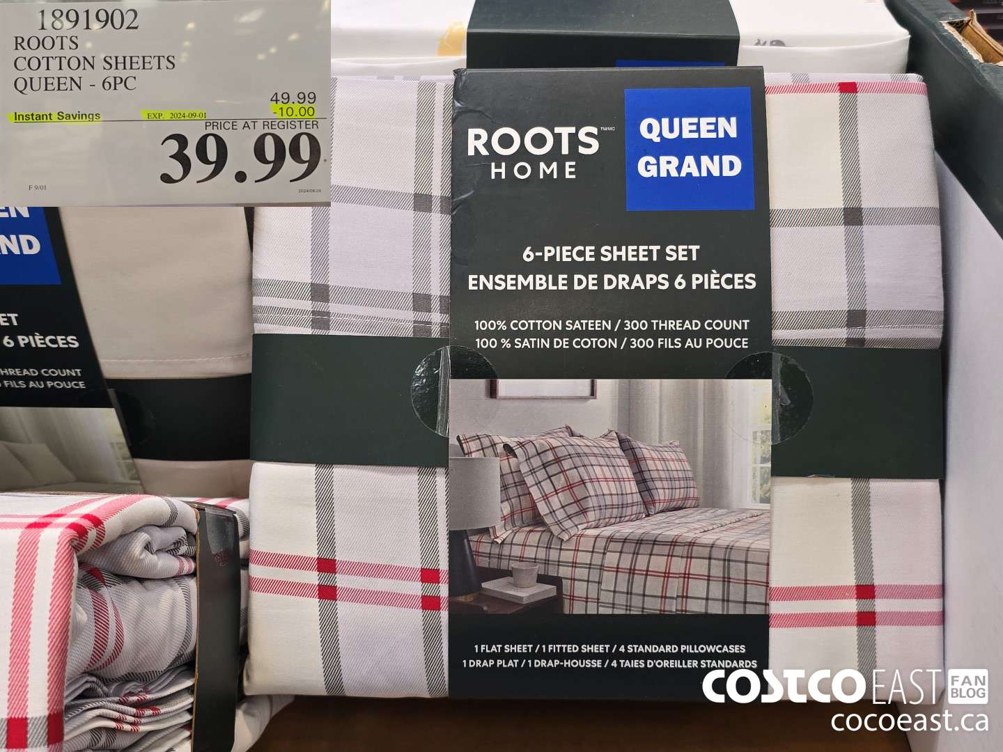 1891902 ROOTS COTTON SHEETS QUEEN - 6PC ($10.00 INSTANT SAVINGS EXPIRES ON 2024-09-01) $39.99