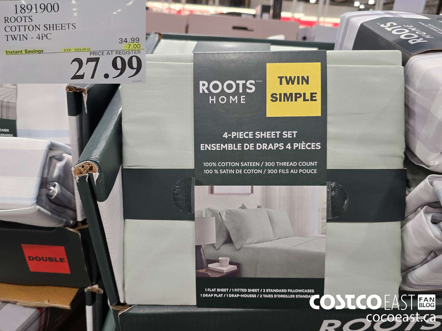 1891900 ROOTS COTTON SHEETS TWIN - 4PC ($7.00 INSTANT SAVINGS EXPIRES ON 2024-09-01) $27.99