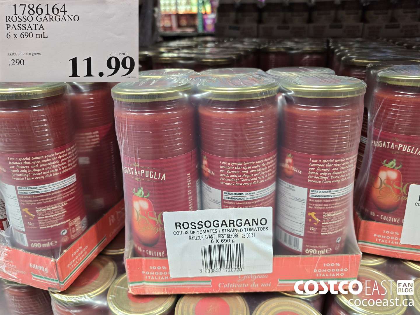 1786164 ROSSO GARGANO PASSATA 6 x 690 mL $11.99