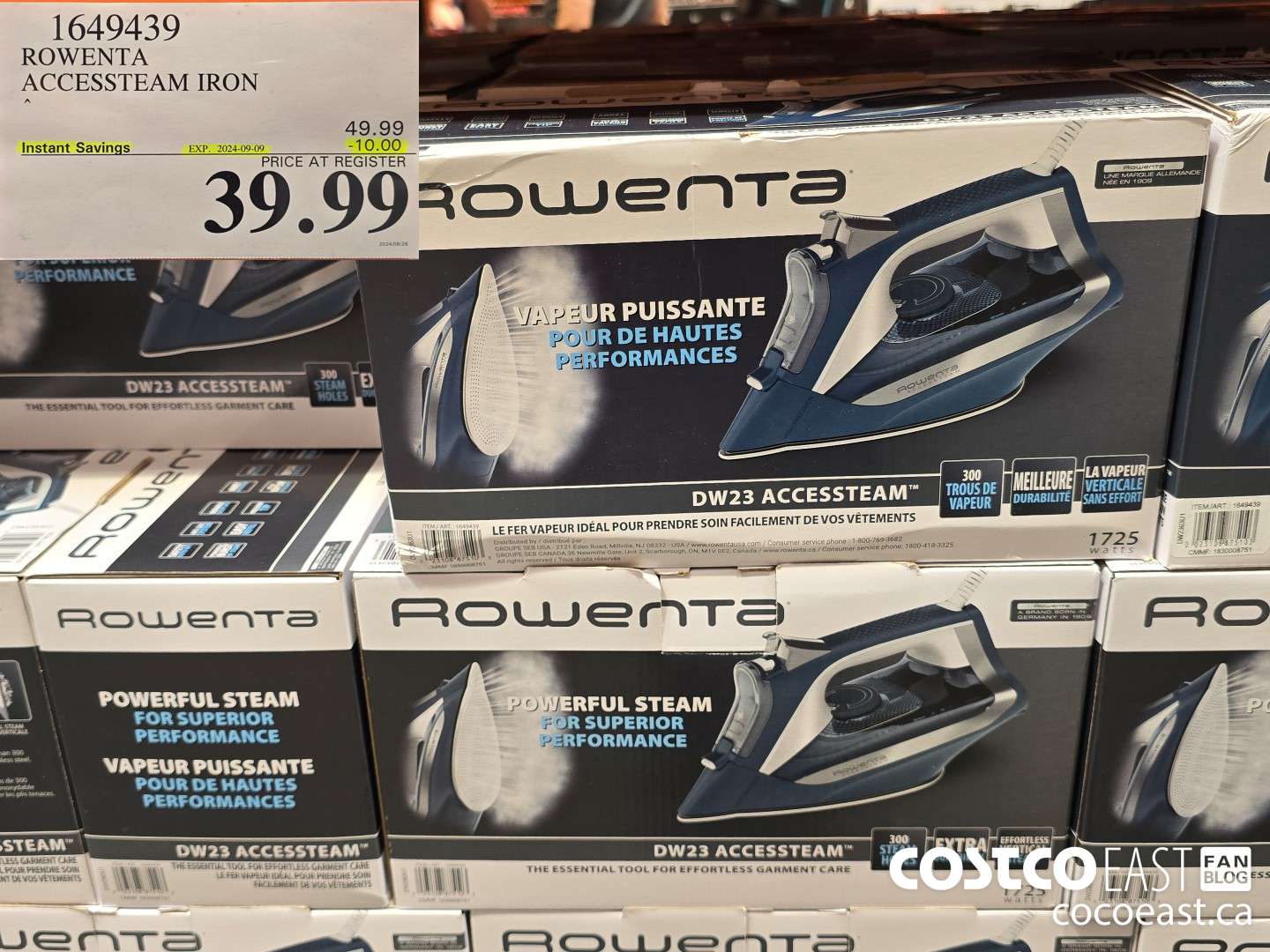 1649439 ROWENTA ACCESSSTEAM IRON ($10.00 INSTANT SAVINGS EXPIRES ON 2024-09-09) $39.99
