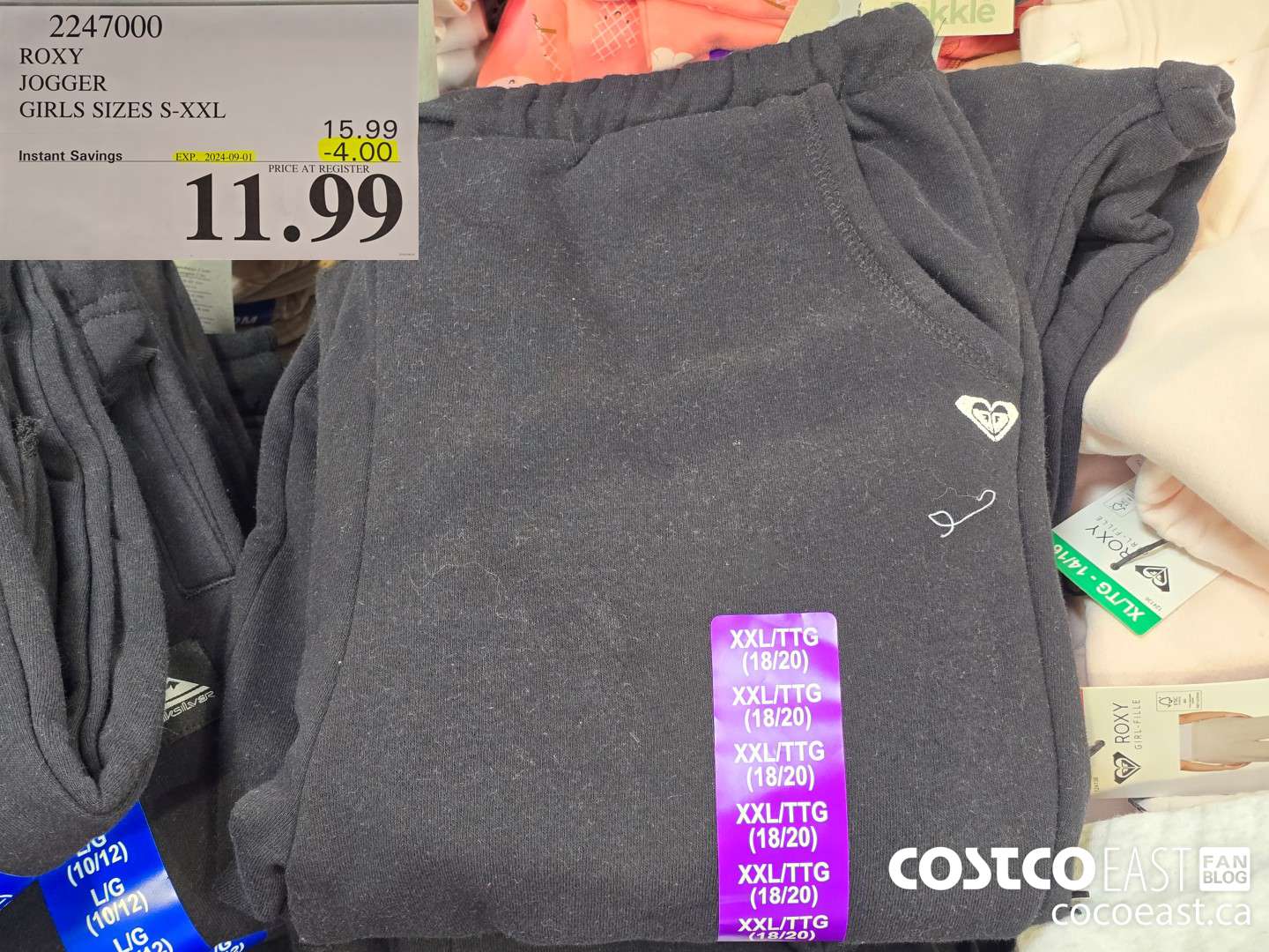 2247000 ROXY JOGGER GIRLS SIZES S-XXL ($4.00 INSTANT SAVINGS EXPIRES ON 2024-09-01) $11.99