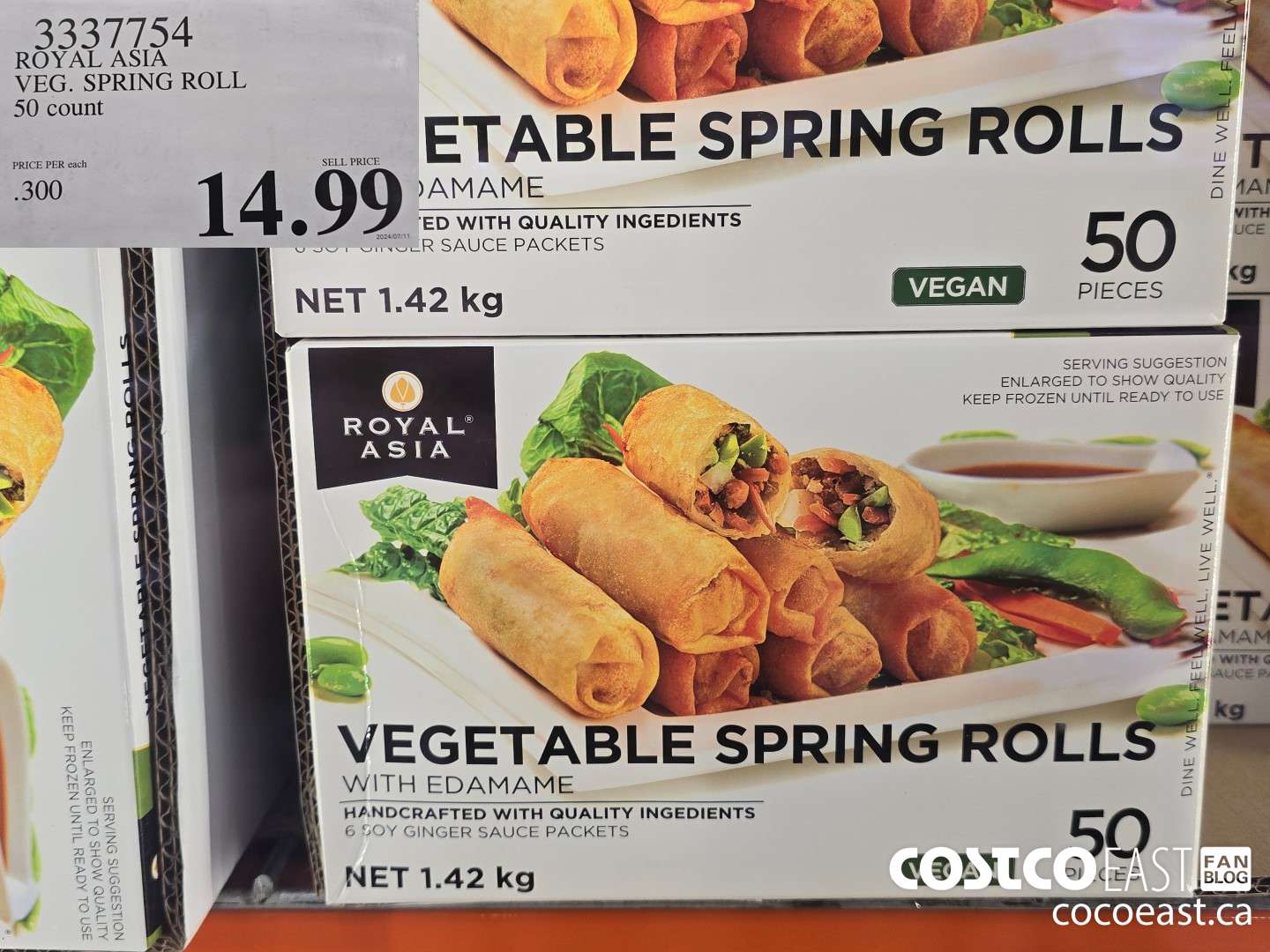 3337754 ROYAL ASIA VEG. SPRING ROLL 50 COUNT $14.99