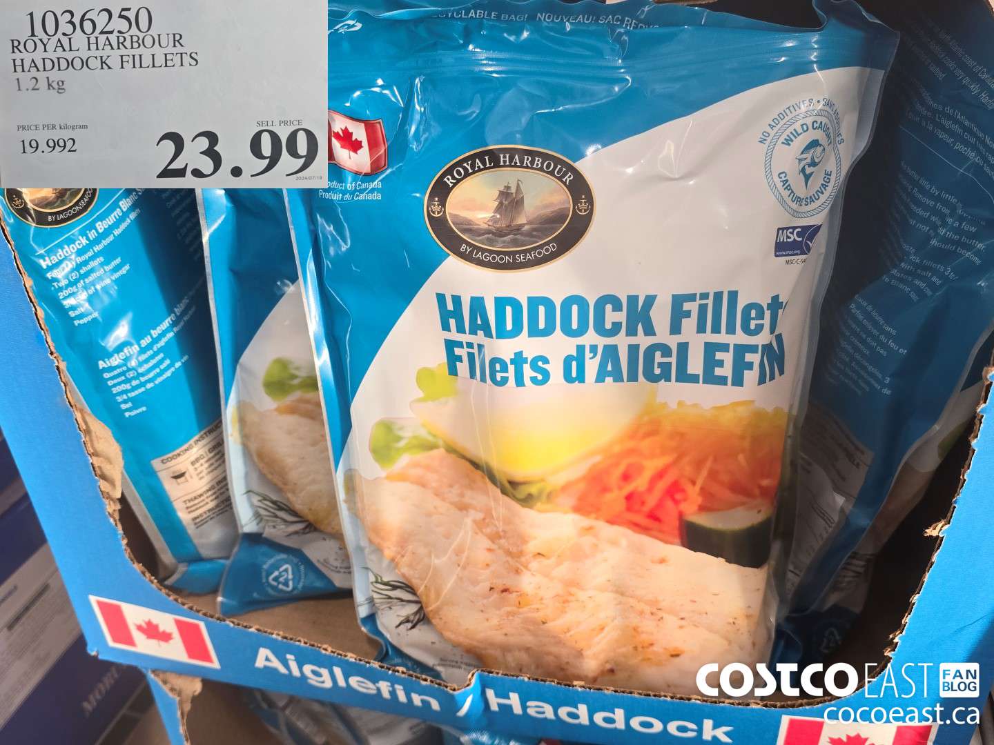 1036250 ROYAL HARBOUR HADDOCK FILLETS 1.2 KG $23.99