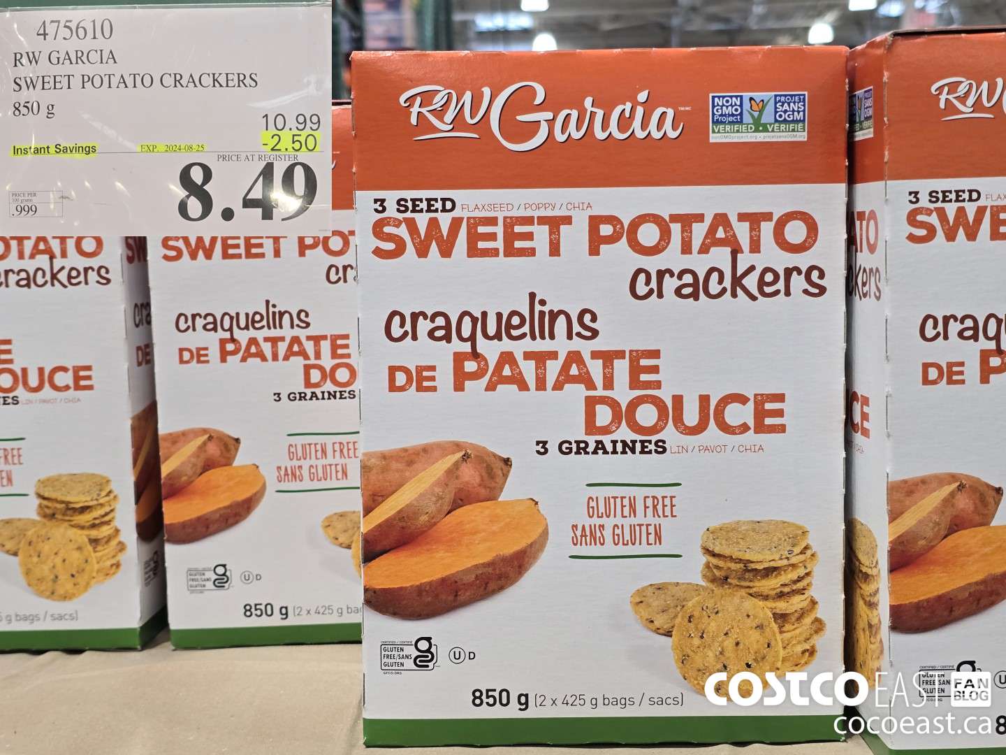 475610 RW GARCIA SWEET POTATO CRACKERS 850 G ($2.50 INSTANT SAVINGS EXPIRES ON 2024-08-25) $8.49