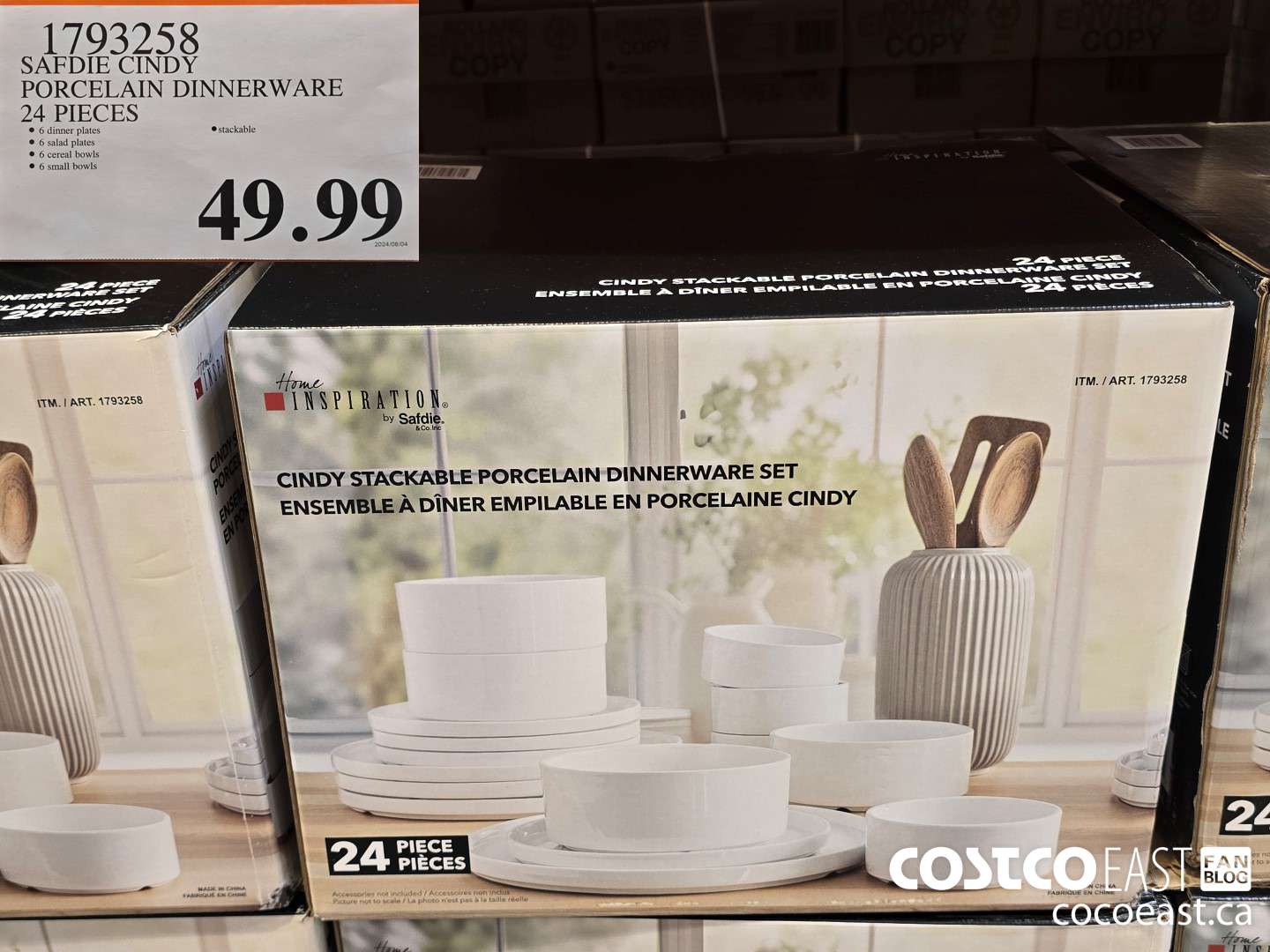 1793258 SAFDIE CINDY PORCELAIN DINNERWARE 24 PIECES $49.99