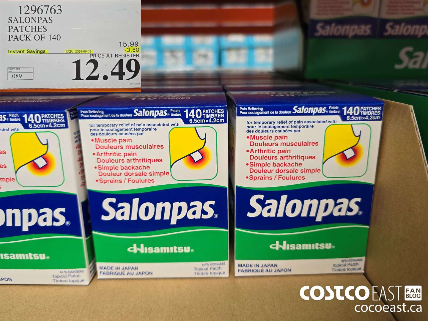 1296763 SALONPAS PATCHES PACK OF 140 ($3.50 INSTANT SAVINGS EXPIRES ON 2024-09-01) $12.49