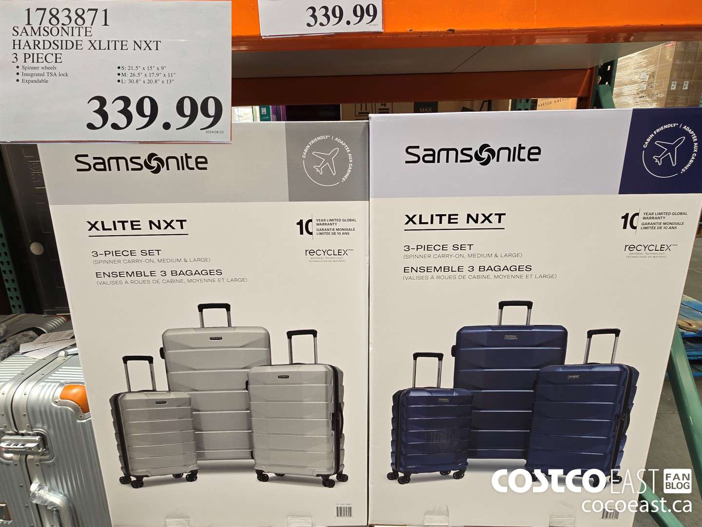 1783871 SAMSONITE HARDSIDE XLITE NXT 3 PIECE $339.99