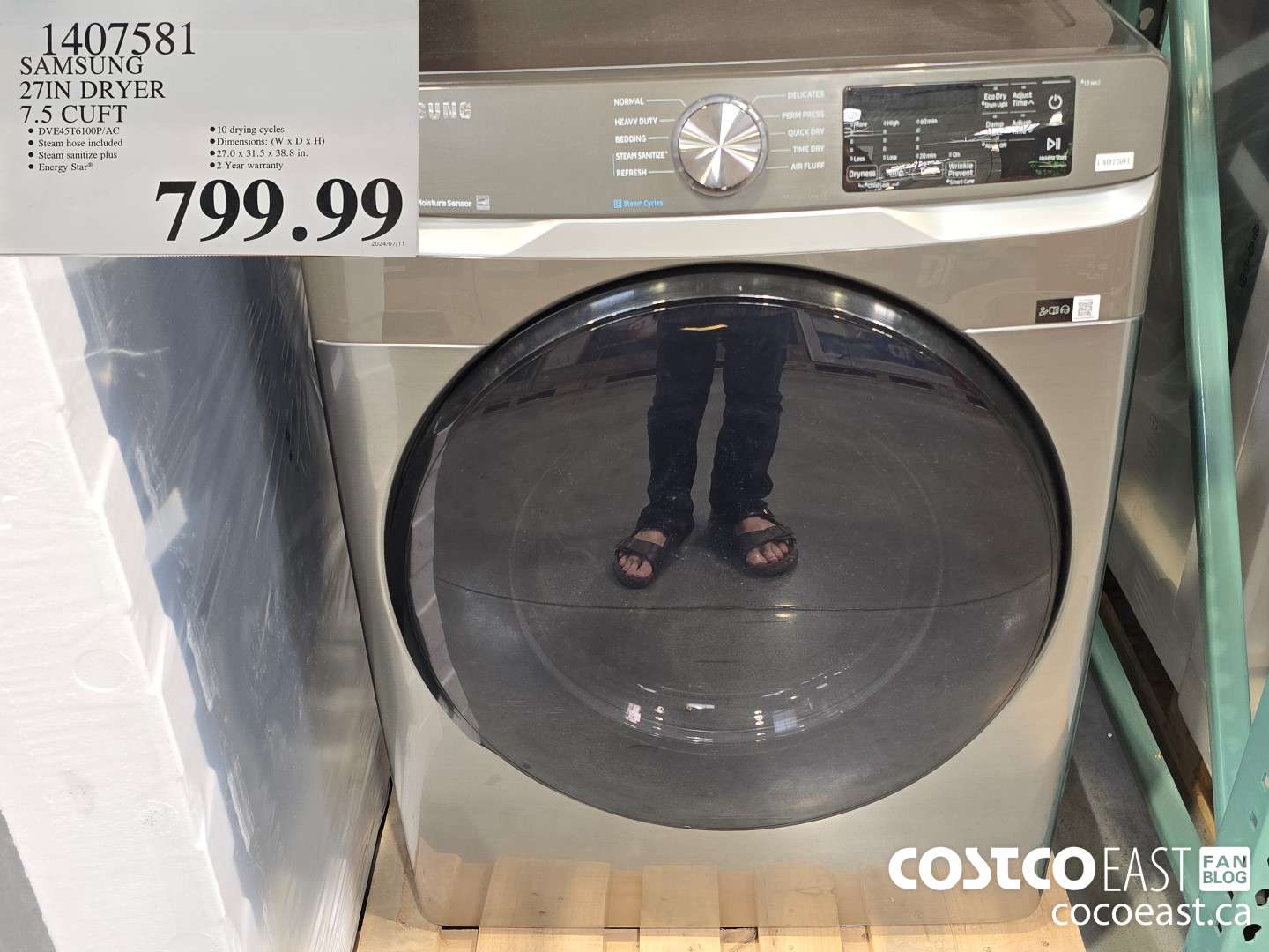 14075381 SAMSUNG 27IN DRYER 7.5 CUFT $799.99