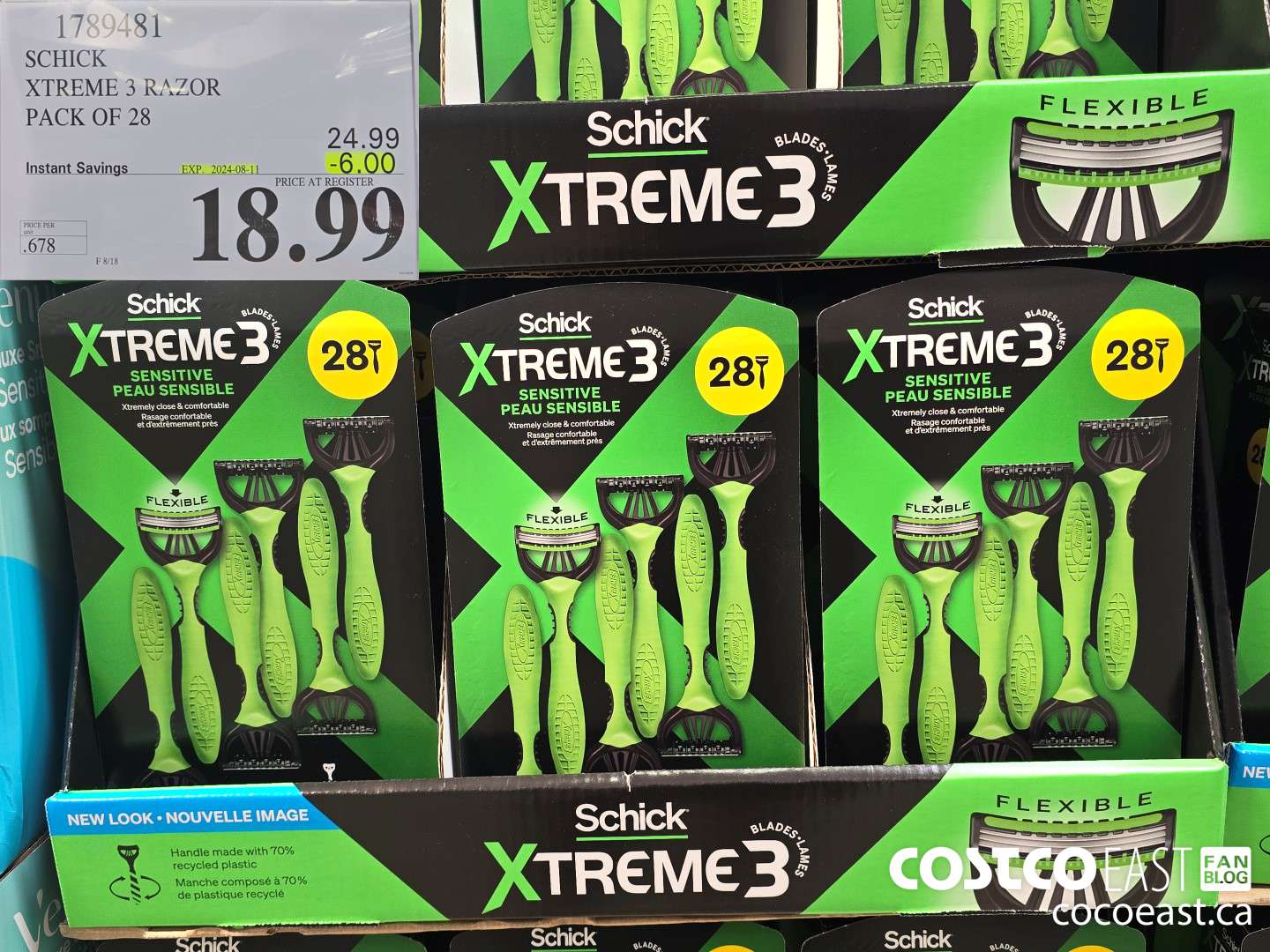 1789481 SCHICK XTREME 3 RAZOR PACK OF 28 ($6.00 INSTANT SAVINGS EXPIRES ON 2024-08-11) $18.99