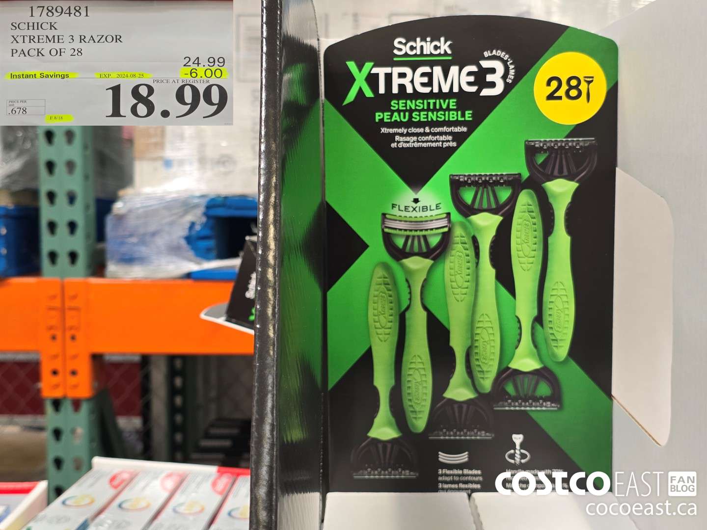 1789481 SCHICK XTREME 3 RAZOR PACK OF 28 ($6.00 INSTANT SAVINGS EXPIRES ON 2024-08-25) $18.99