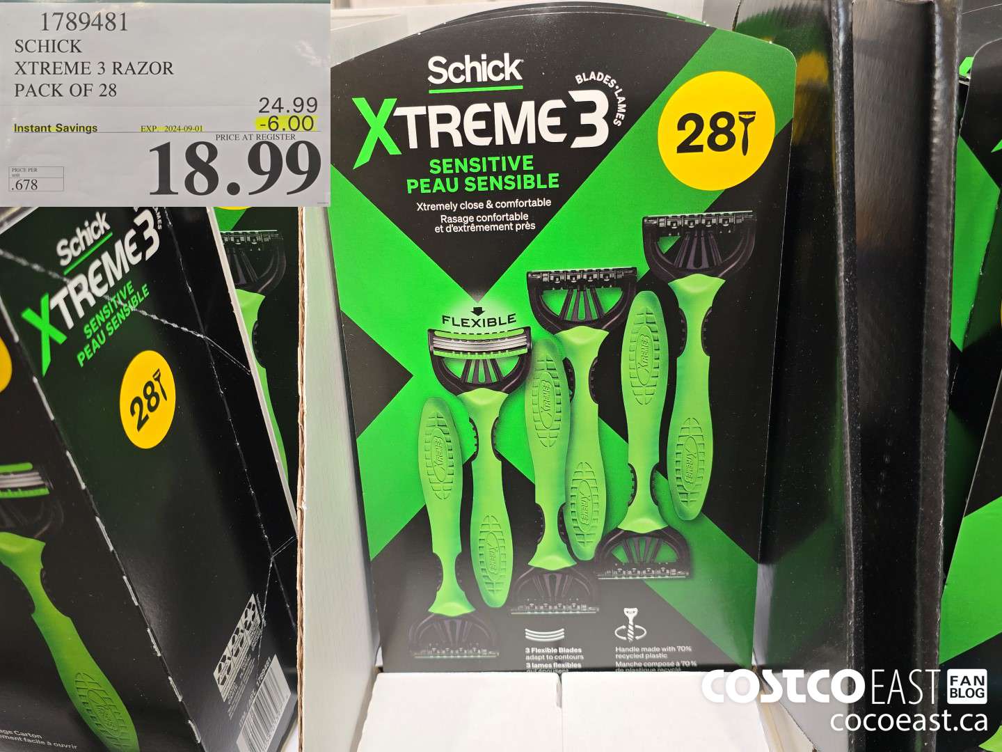 1789481 SCHICK XTREME 3 RAZOR PACK OF 28 ($6.00 INSTANT SAVINGS EXPIRES ON 2024-09-01) $18.99