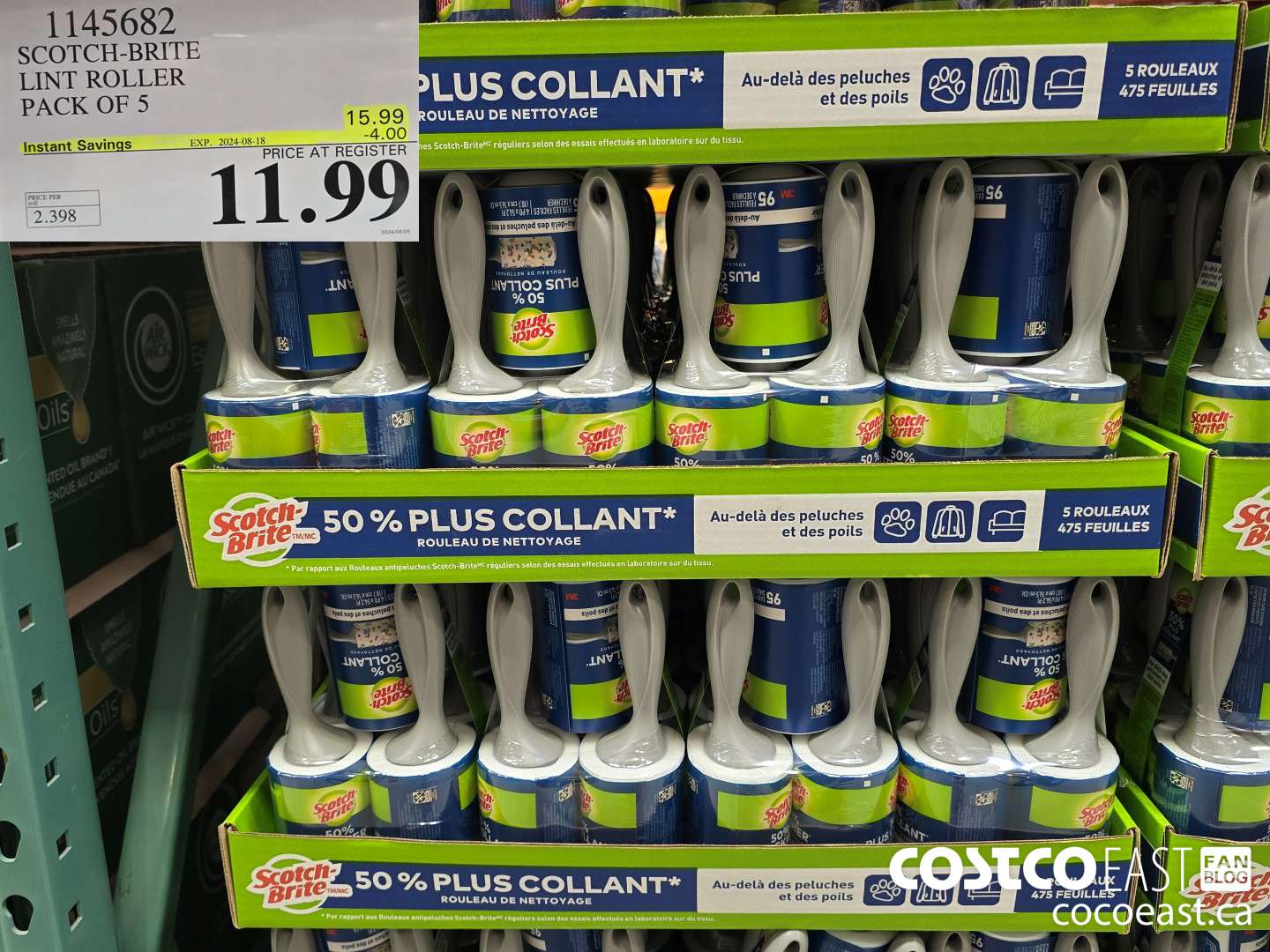 1145682 SCOTCH-BRITE LINT ROLLER PACK OF 5 ($4.00 INSTANT SAVINGS EXPIRES ON 2024-08-18) $11.99