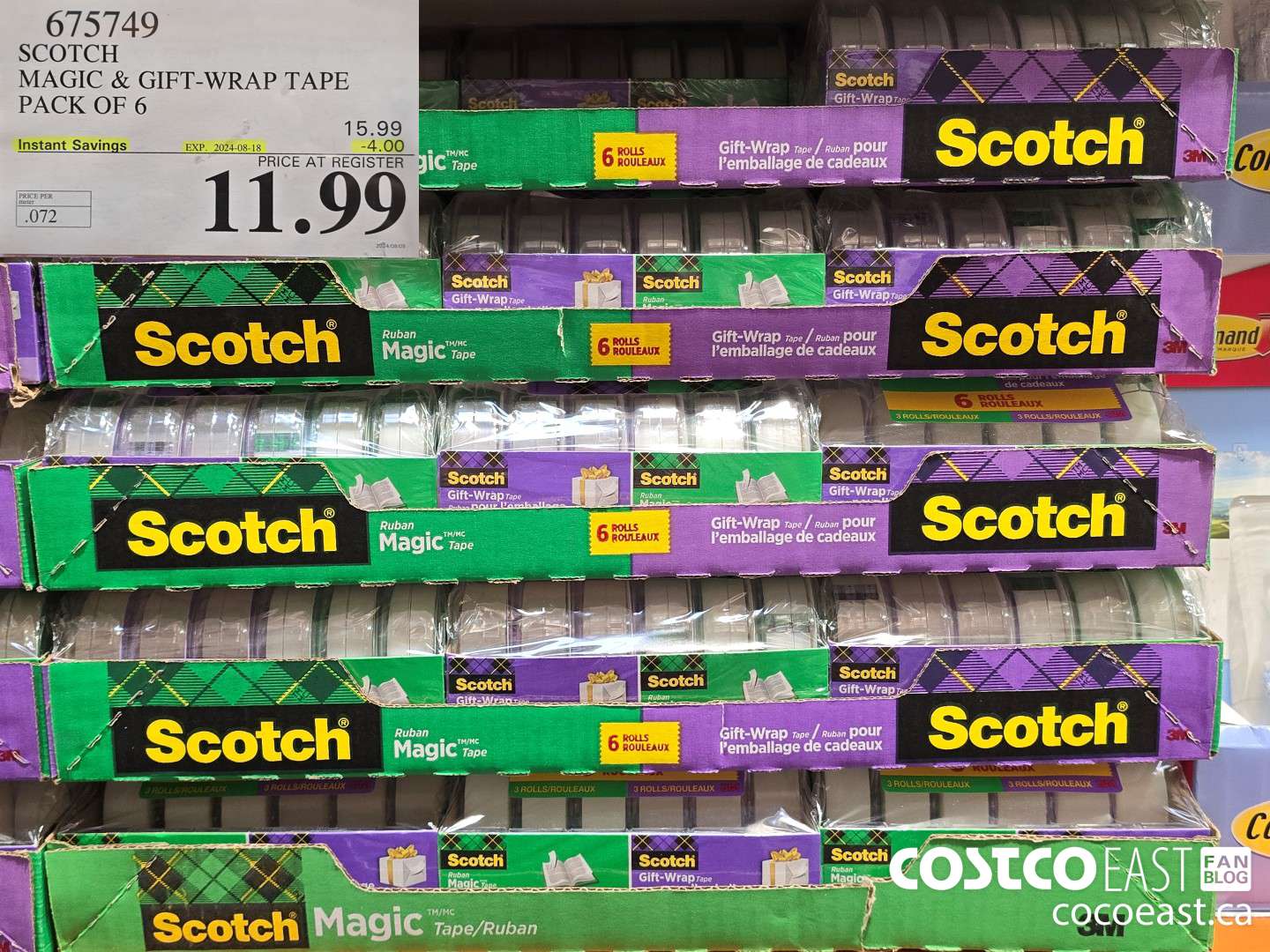 675749 SCOTCH MAGIC & GIFT-WRAP TAPE PACK OF 6 ($4.00 INSTANT SAVINGS EXPIRES ON 2024-08-18) $11.99