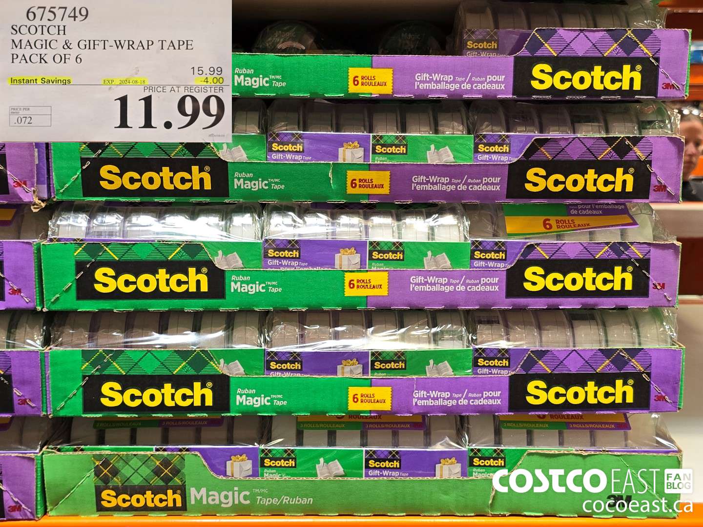 675749 SCOTCH MAGIC & GIFT-WRAP TAPE PACK OF 6 ($4.00 INSTANT SAVINGS EXPIRES ON 2024-08-18) $11.99