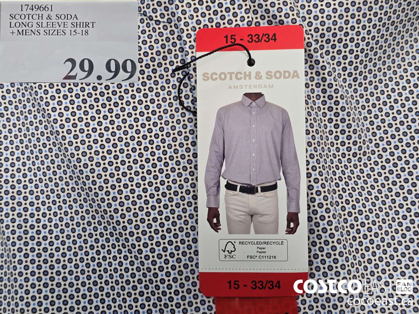 1749661 SCOTCH & SODA LONG SLEEVE SHIRT +MENS SIZES 15-18 $29.99