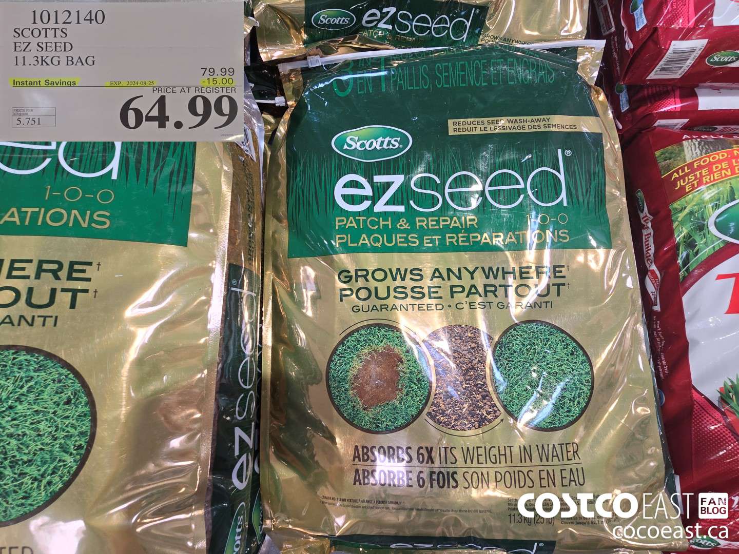 1012140 SCOTTS EZ SEED 11.3 KG BAG ($15.00 INSTANT SAVINGS EXPIRES ON 2024-08-25) $64.99