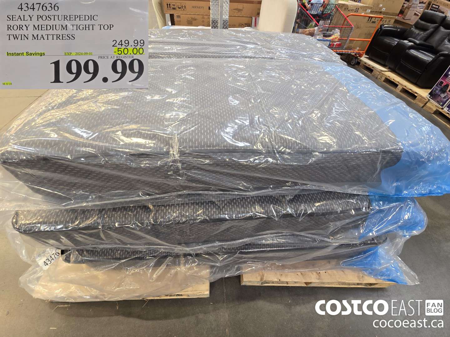 4347636 SEALY POSTUREPEDIC RORY MEDIUM TIGHT TOP TWIN MATTRESS ($50.00 INSTANT SAVINGS EXPIRES ON 2024-09-01) $199.99