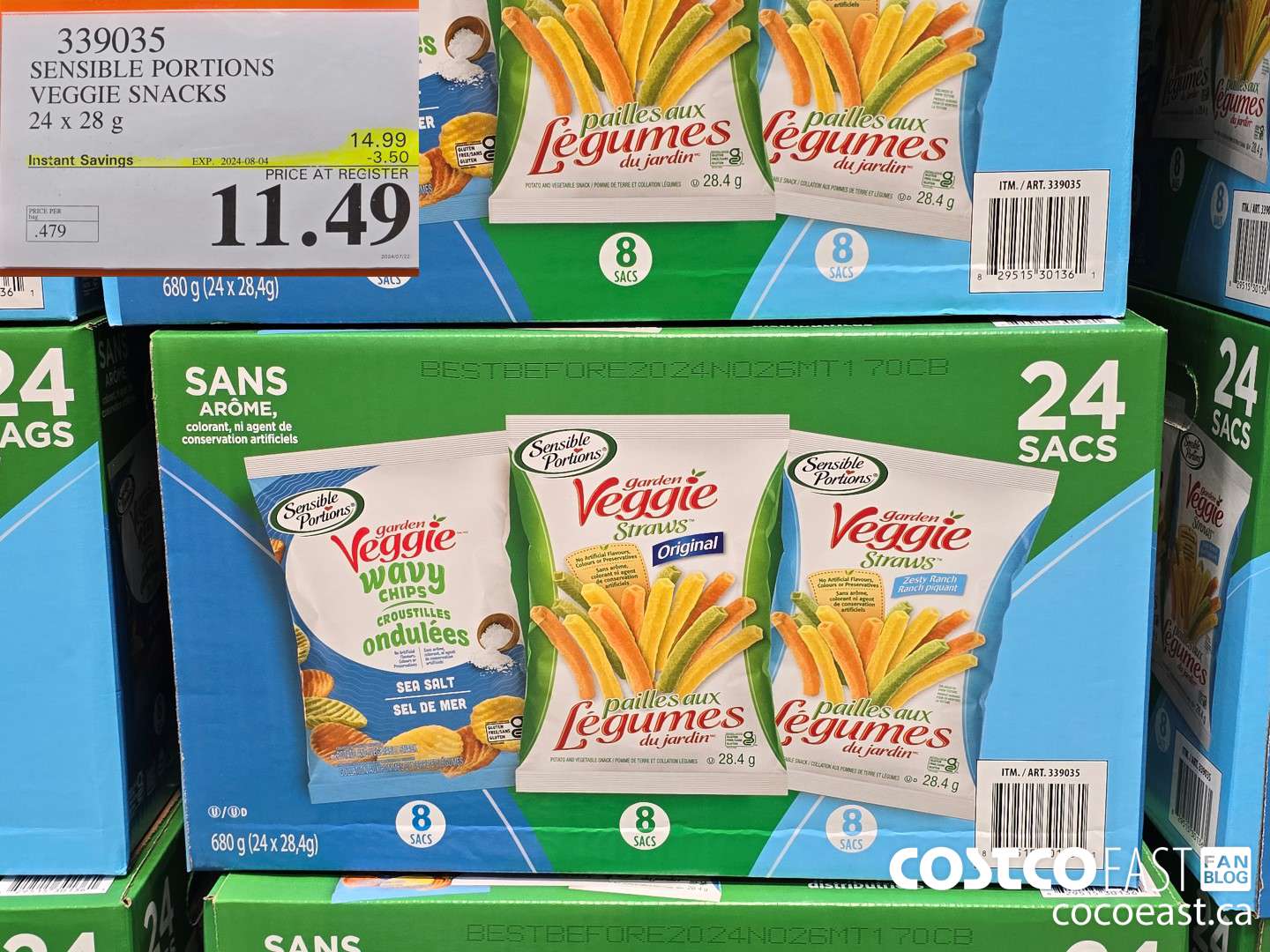 339035 SENSIBLE PORTIONS VEGGIE SNACKS 24 X 28 G $3.50OFF (EXPIRES ON 2024-08-04) $11.49