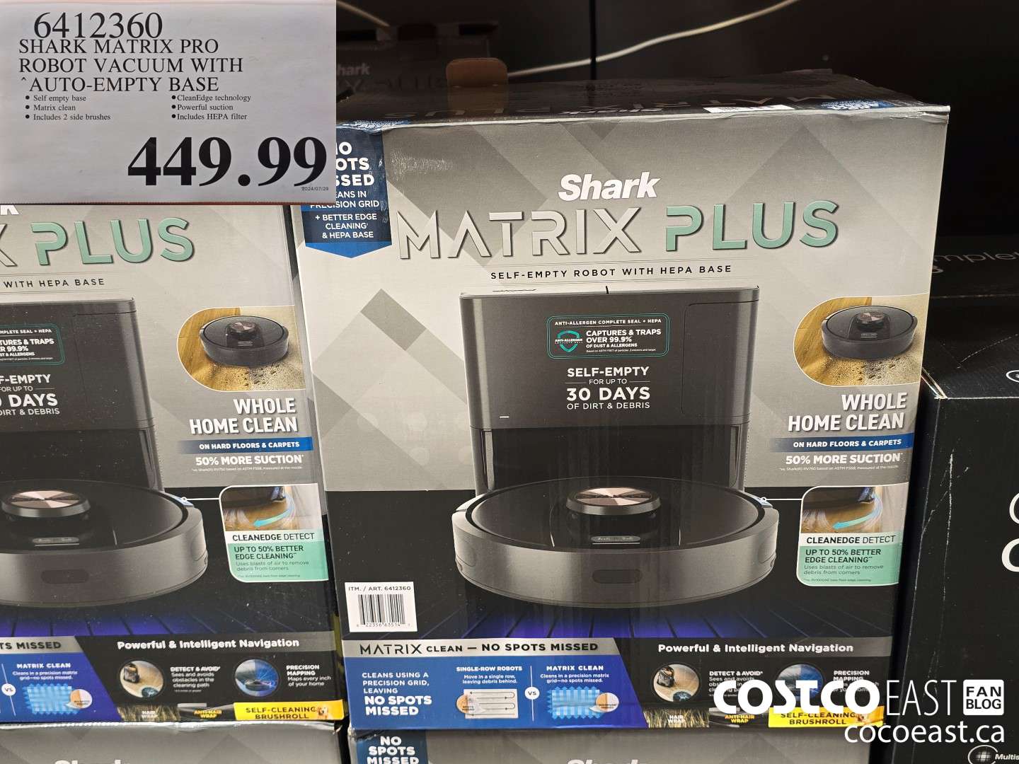 6412360 SHARK MATRIX PRO ROBOT VACUUM WITH AUTO-EMPTY BASE $449.99