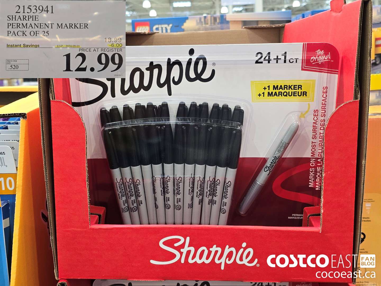 2153941 SHARPIE PERMANENT MARKER PACK OF 25 ($6.00 INSTANT SAVINGS EXPIRES ON 2024-09-01) $12.99