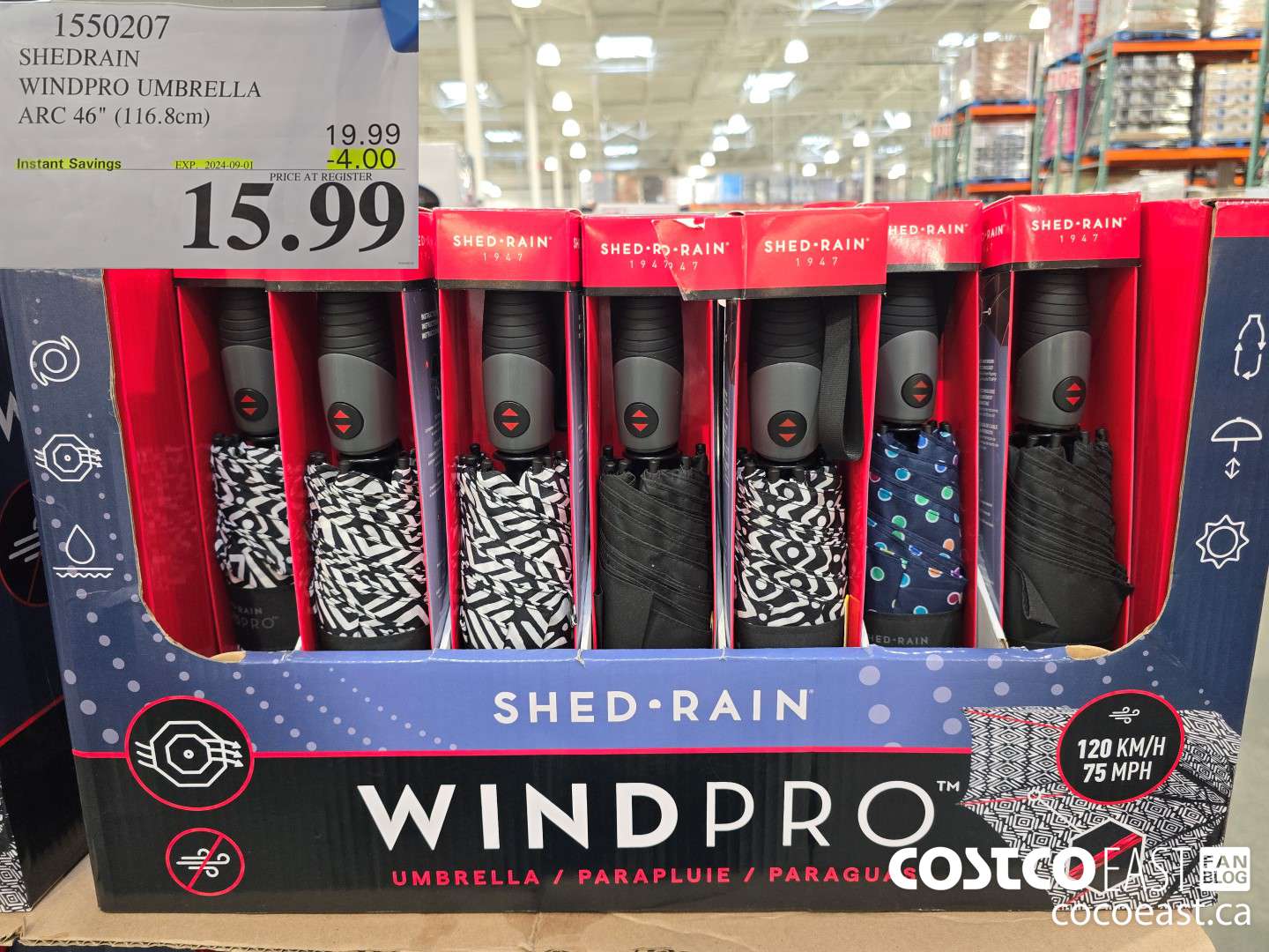 1550207 SHEDRAIN WINDPRO UMBRELLA ARC 46