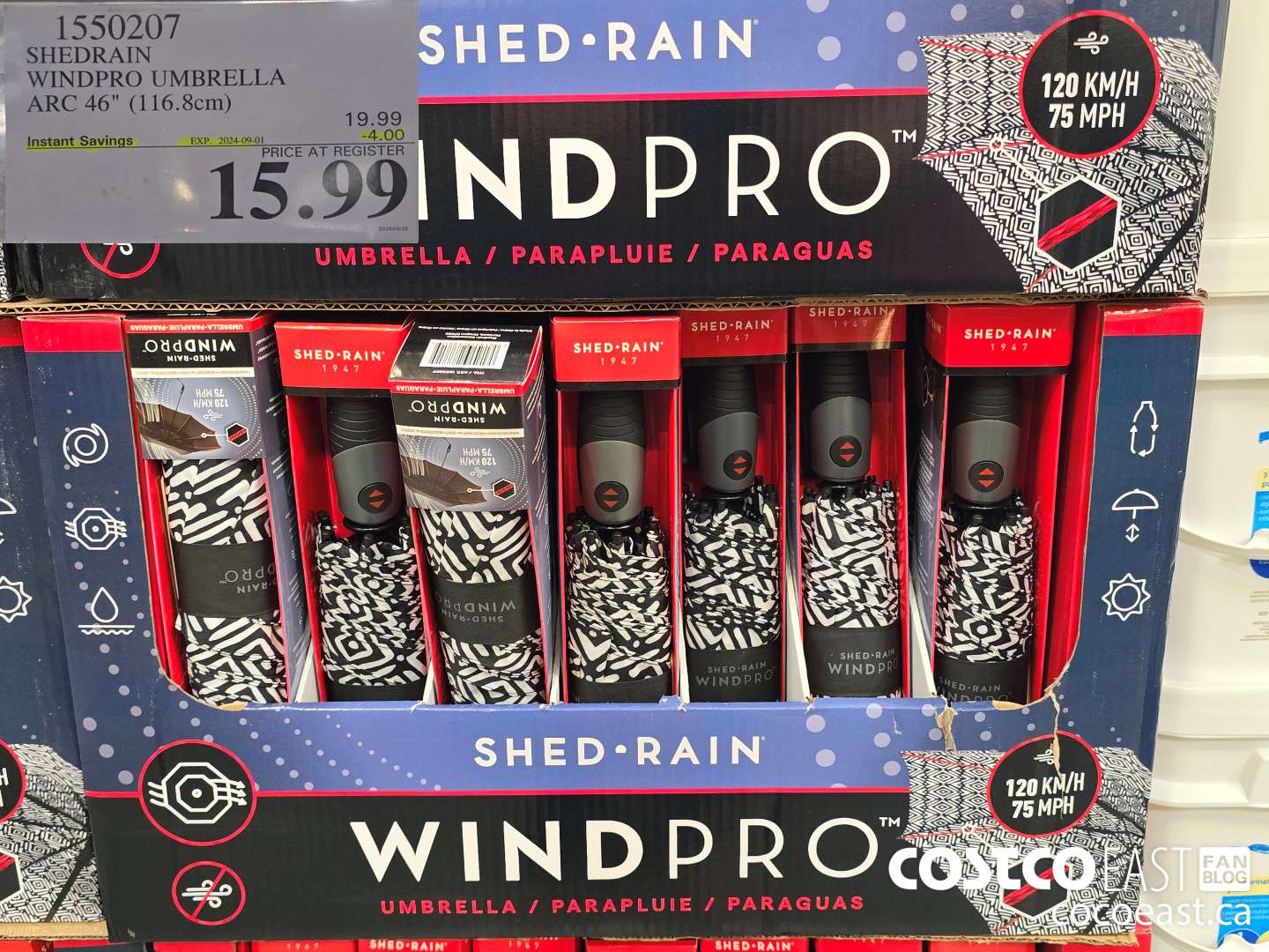1550207 SHEDRAIN WINDPRO UMBRELLA ARC 46
