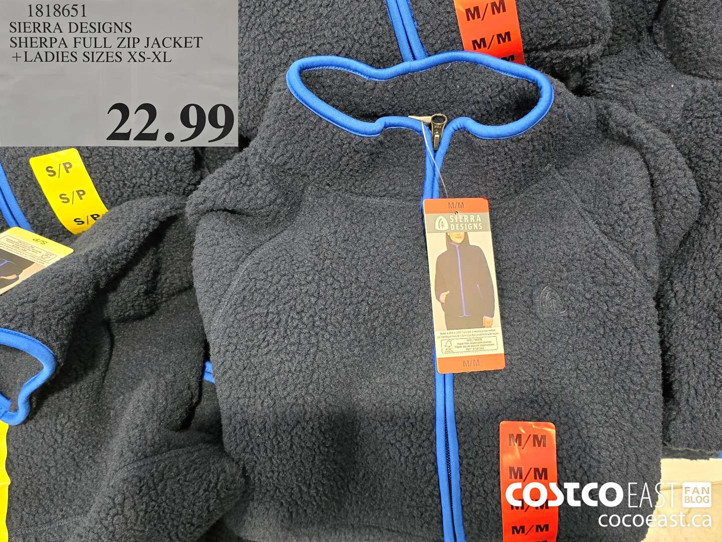 1818651 SIERRA DESIGNS SHERPA FULL ZIP JACKET + LADIES SIZES XS-XL $22.99