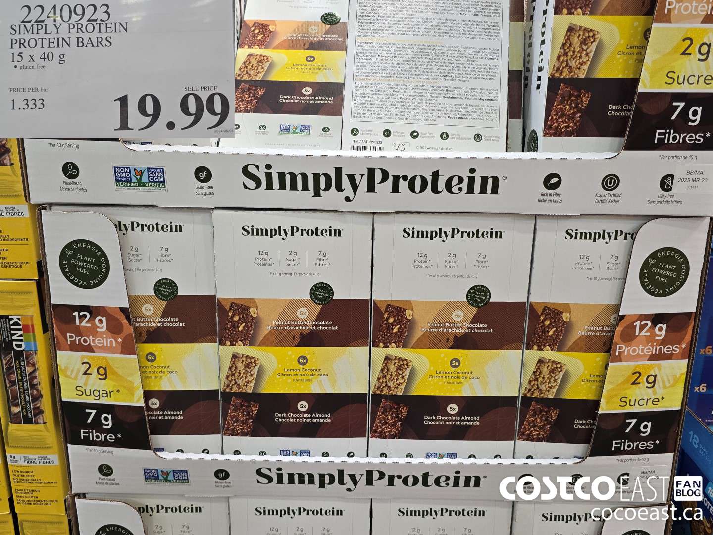 2240923 SIMPLY PROTEIN PROTEIN BARS 15 x 40 g $19.99