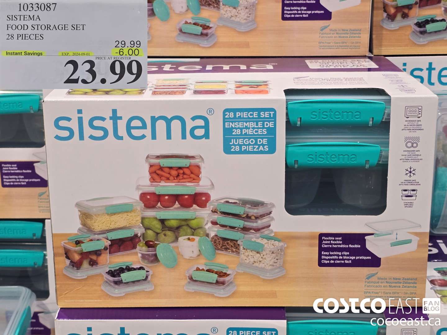 1033087 SISTEMA FOOD STORAGE SET 28 PIECE ($6.00 INSTANT SAVINGS EXPIRES ON 2024-09-01) $29.99