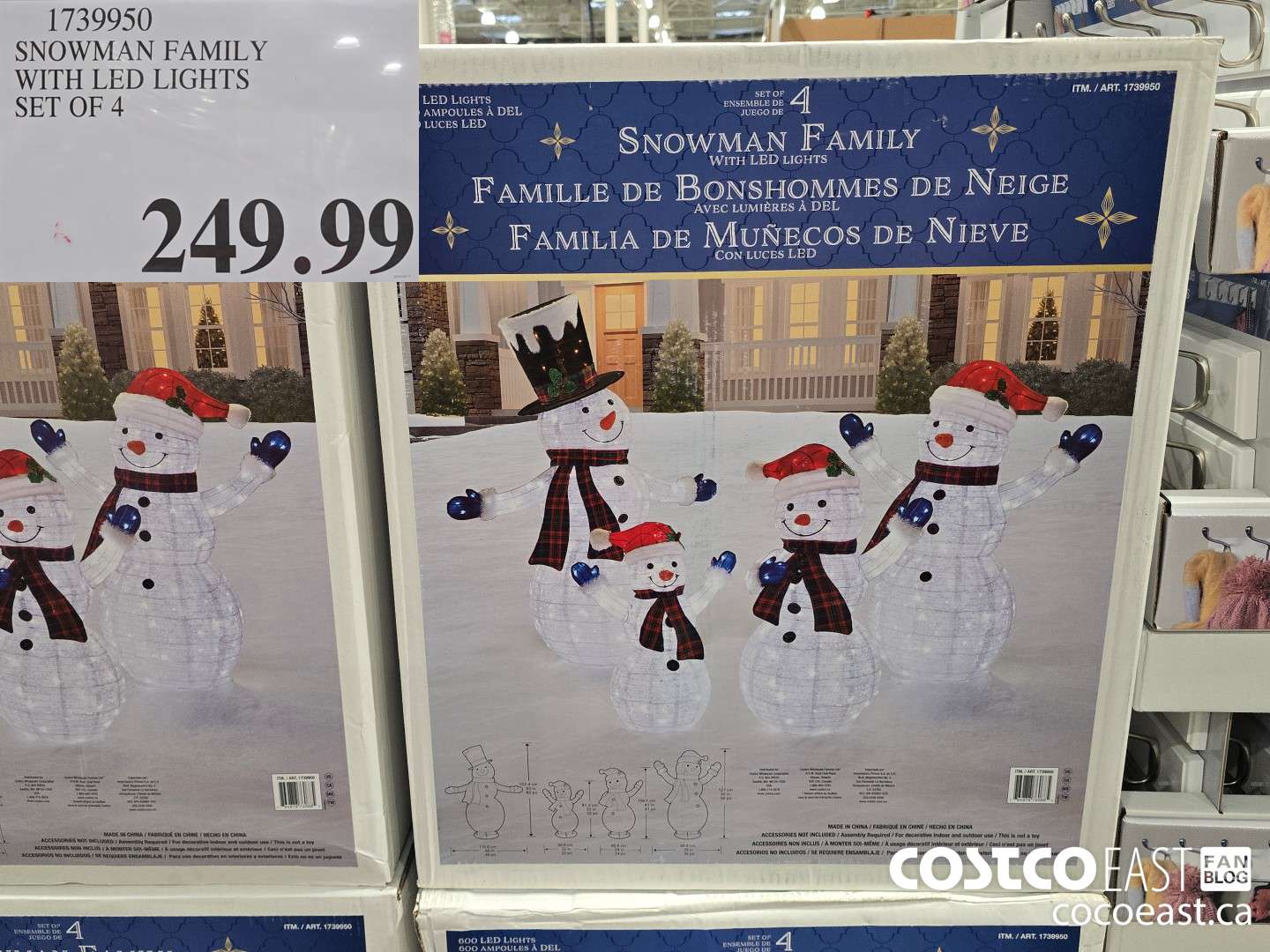 1739950 SNOWMAN FAMILY WITH LED LIGHTS SET OF 4 $249.99