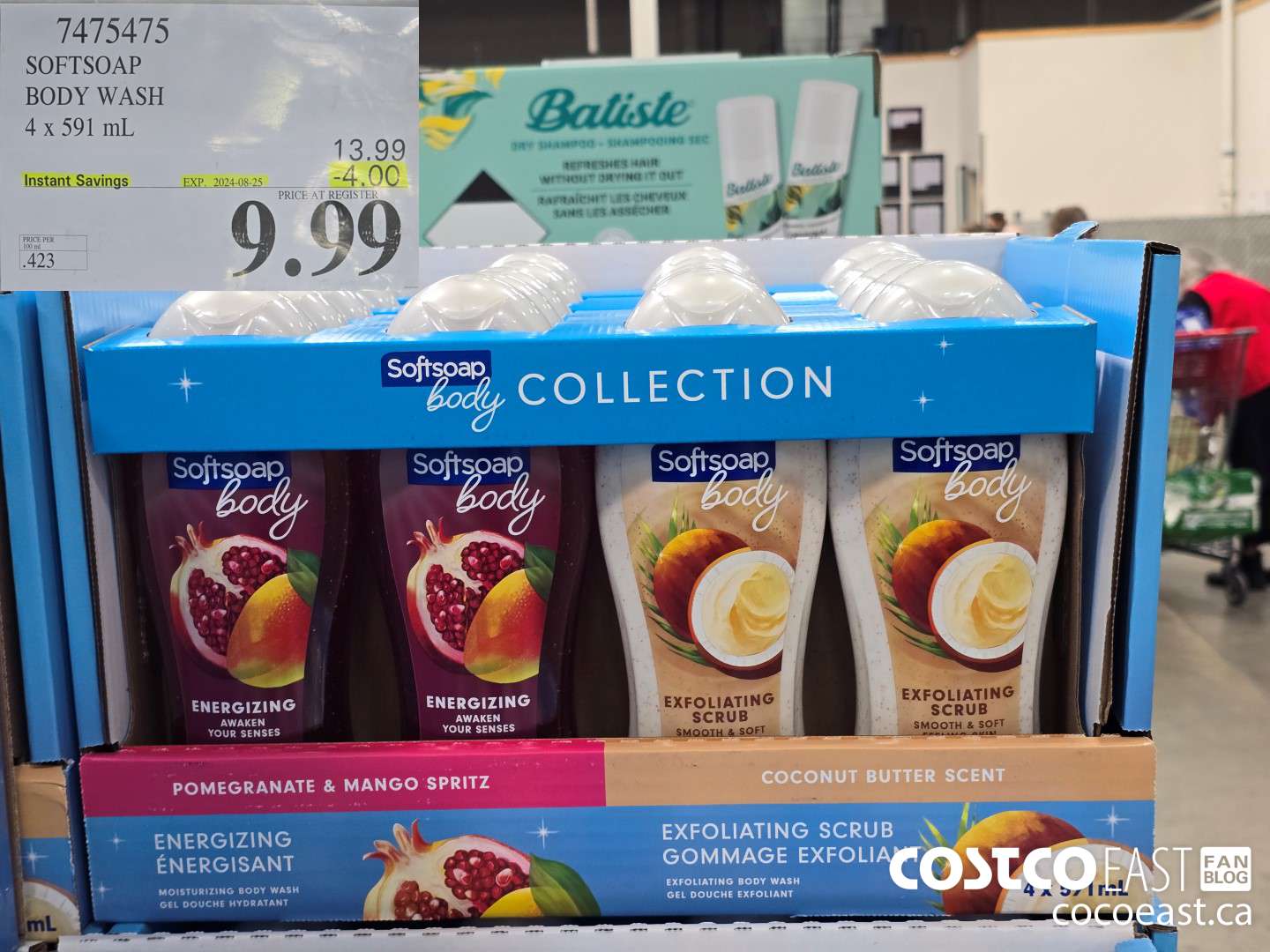 7475475 SOFTSOAP BODY WASH 4 x 591 mL ($4.00 INSTANT SAVINGS EXPIRES ON 2024-08-25) $9.99