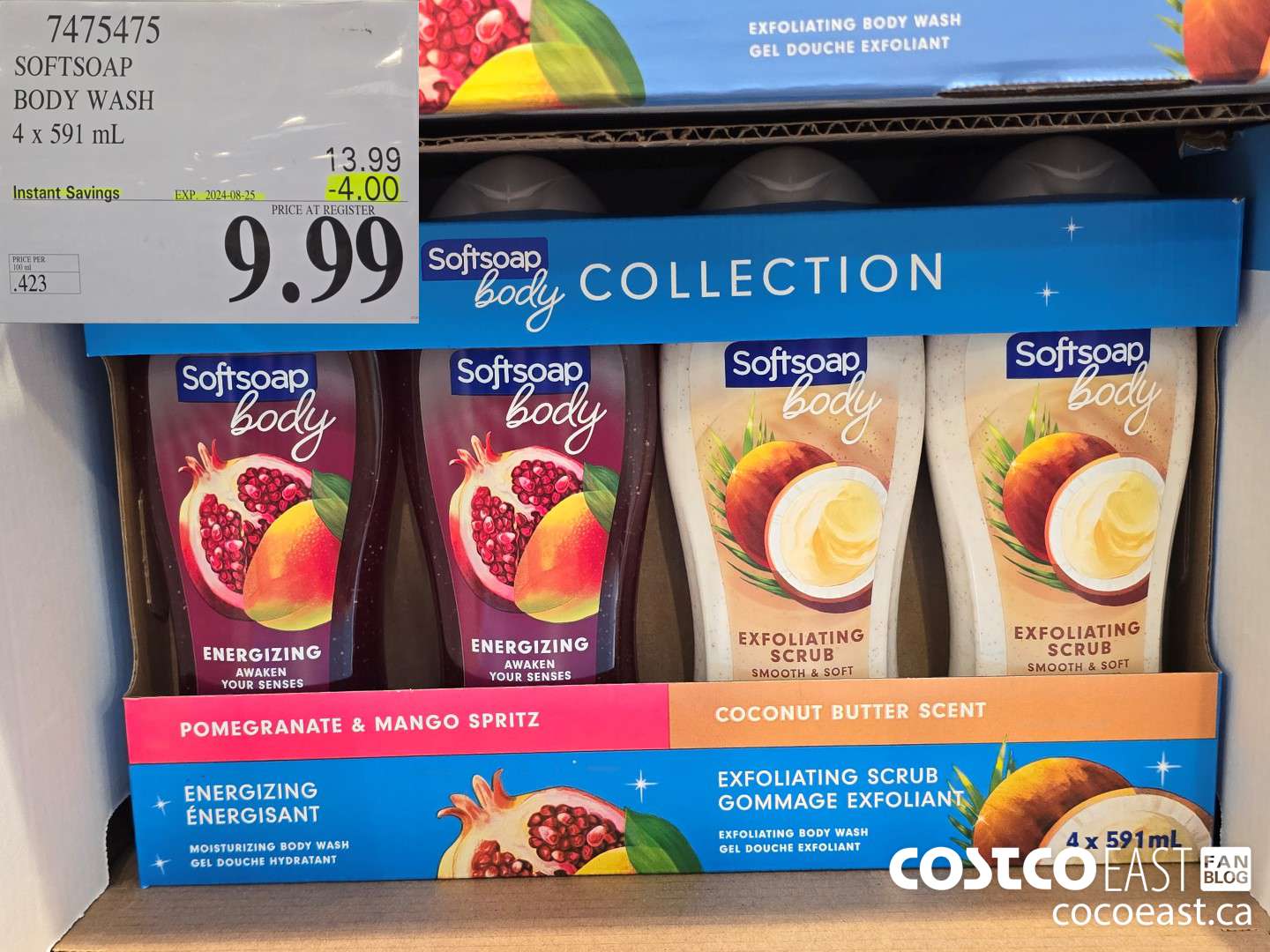 7475475 SOFTSOAP BODY WASH 4 x 591 mL ($4.00 INSTANT SAVINGS EXPIRES ON 2024-08-25) $9.99