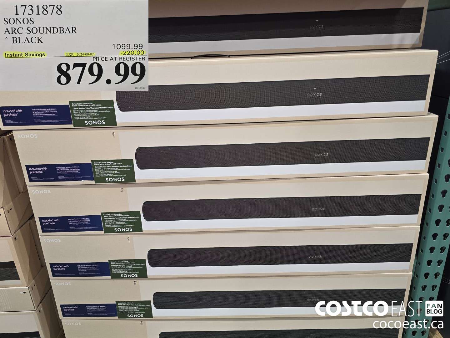 1731878 SONOS ARC SOUNDBAR BLACK ($220.00 INSTANT SAVINGS EXPIRES ON 2024-09-02) $879.99