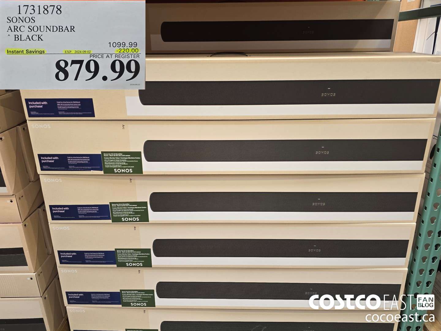 1731878 SONOS ARC SOUNDBAR BLACK ($220.00 INSTANT SAVINGS EXPIRES ON 2024-09-02) $879.99