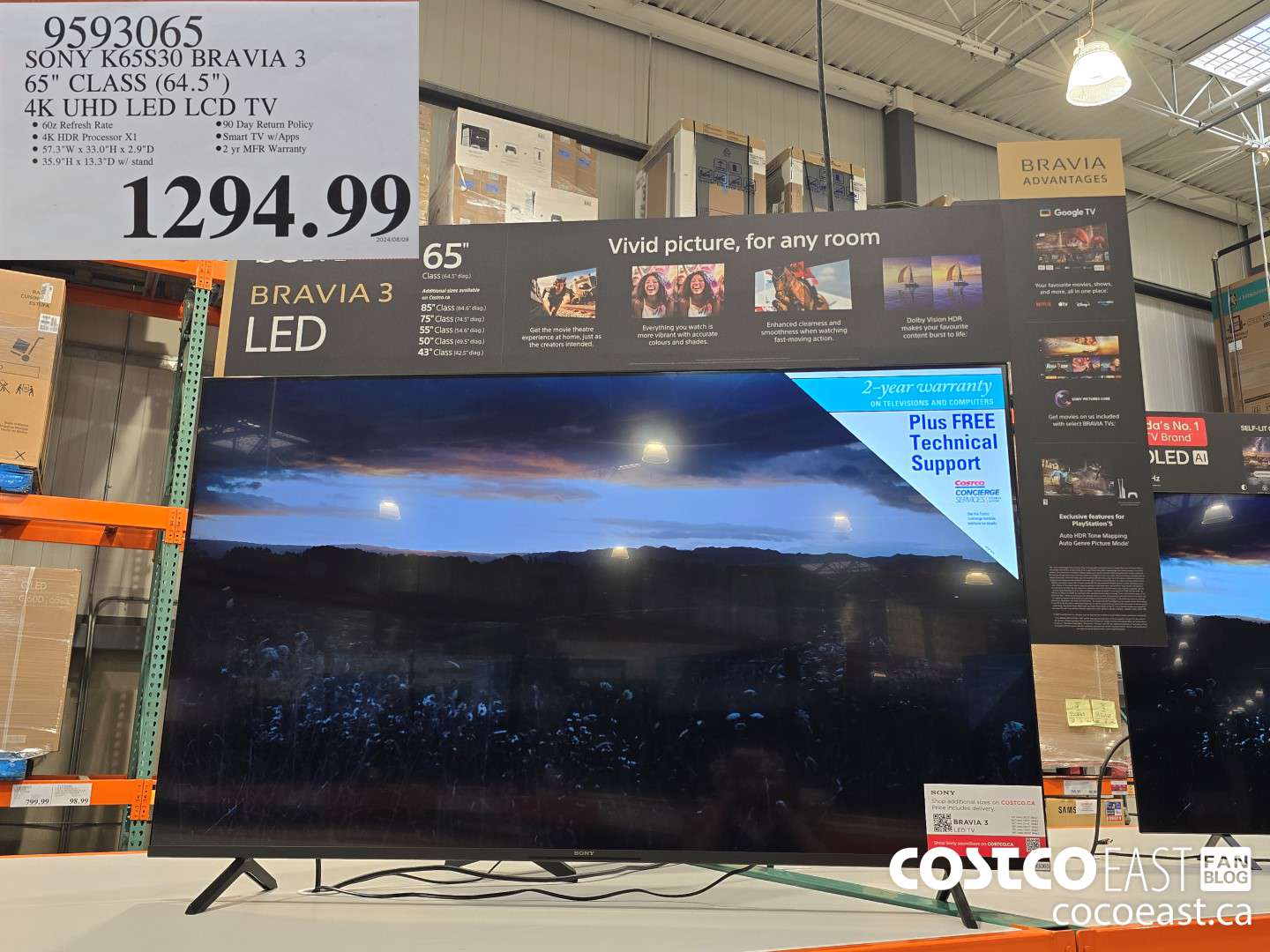 9593065 SONY K65S30 BRAVIA 3 65