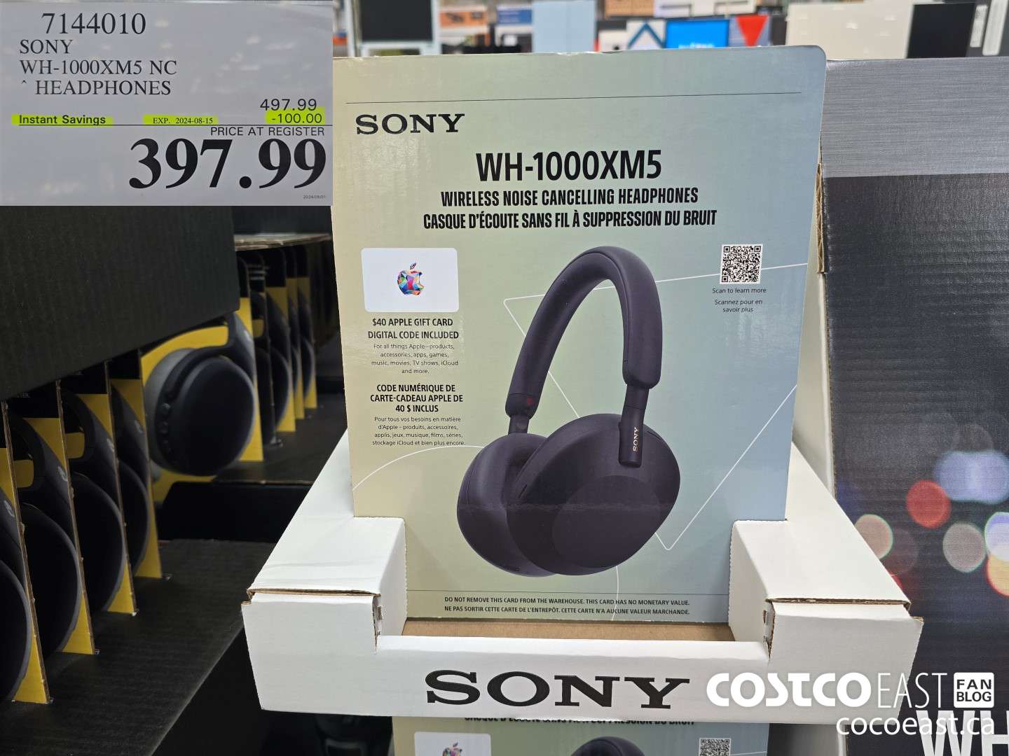 7144010 SONY WH-1000XM5 NC HEADPHONES ($100.00 INSTANT SAVINGS EXPIRES ON 2024-08-15) $397.99