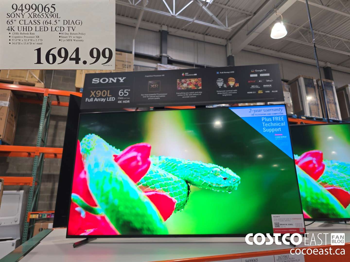 9499065 SONY XR65X90L 65