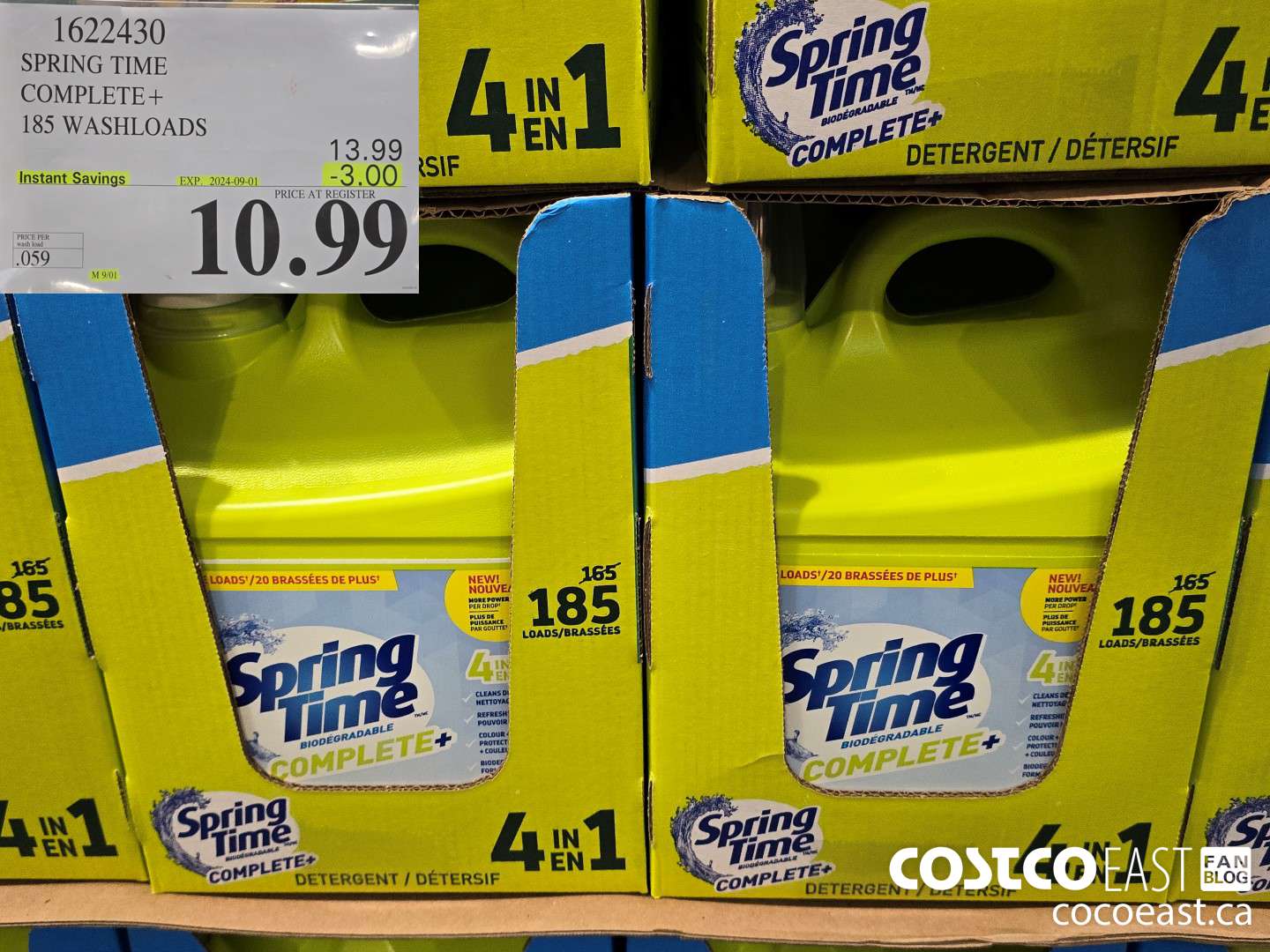 1622430 SPRING TIME COMPLETE+ 185 washloads ($3.00 INSTANT SAVINGS EXPIRES ON 2024-09-01) $10.99
