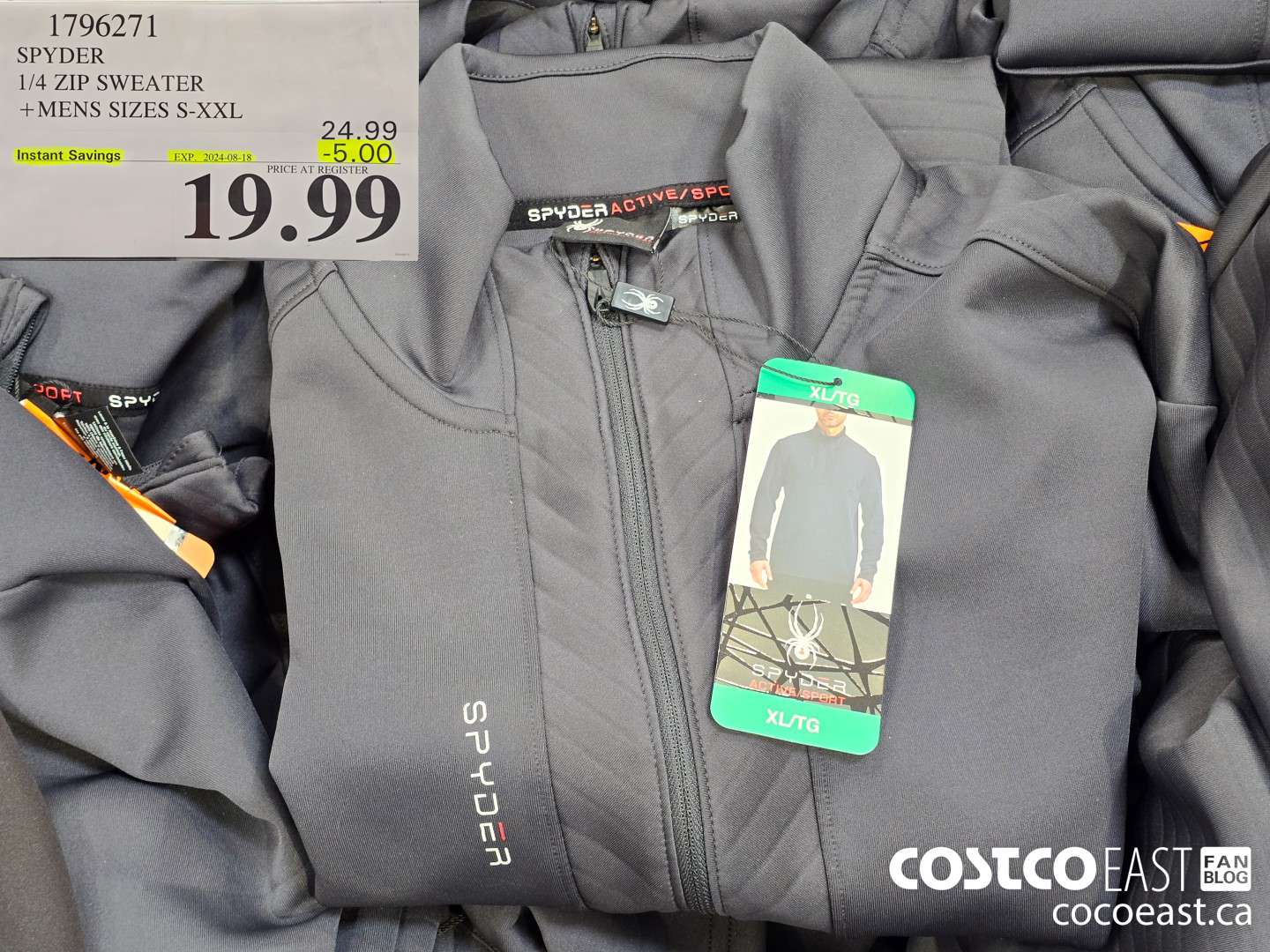 1796271 SPYDER 1/4 ZIP SWEATER +MENS SIZES S-XXL ($5.00 INSTANT SAVINGS EXPIRES ON 2024-08-18) $19.99