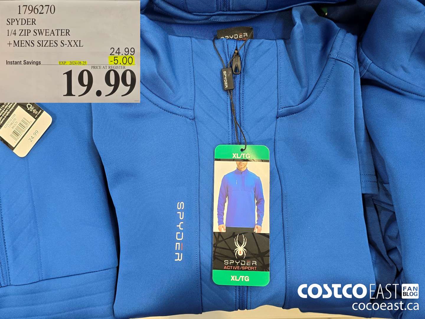 1796270 SPYDER 1/4 ZIP SWEATER +MENS SIZES S-XXL ($5.00 INSTANT SAVINGS EXPIRES ON 2024-08-25) $19.99