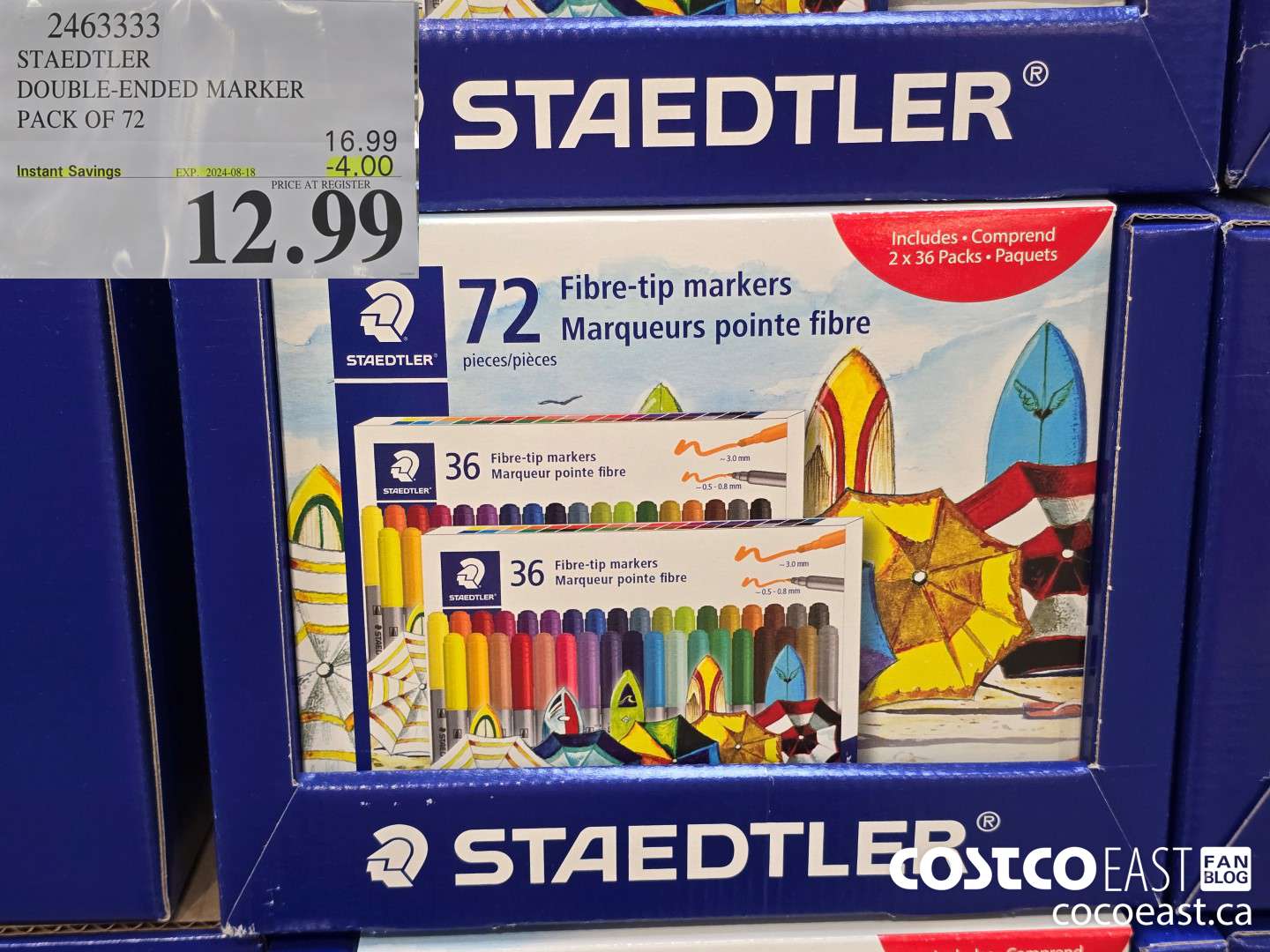 2463333 STAEDTLER DOUBLE-ENDED MARKER PACK OF 72 ($4.00 INSTANT SAVINGS EXPIRES ON 2024-08-18) $12.99