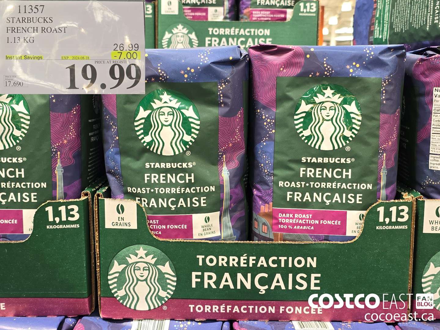 11357 STARBUCKS FRENCH ROAST 1.13 KG ($7.00 INSTANT SAVINGS EXPIRES ON 2024-08-18) $19.99