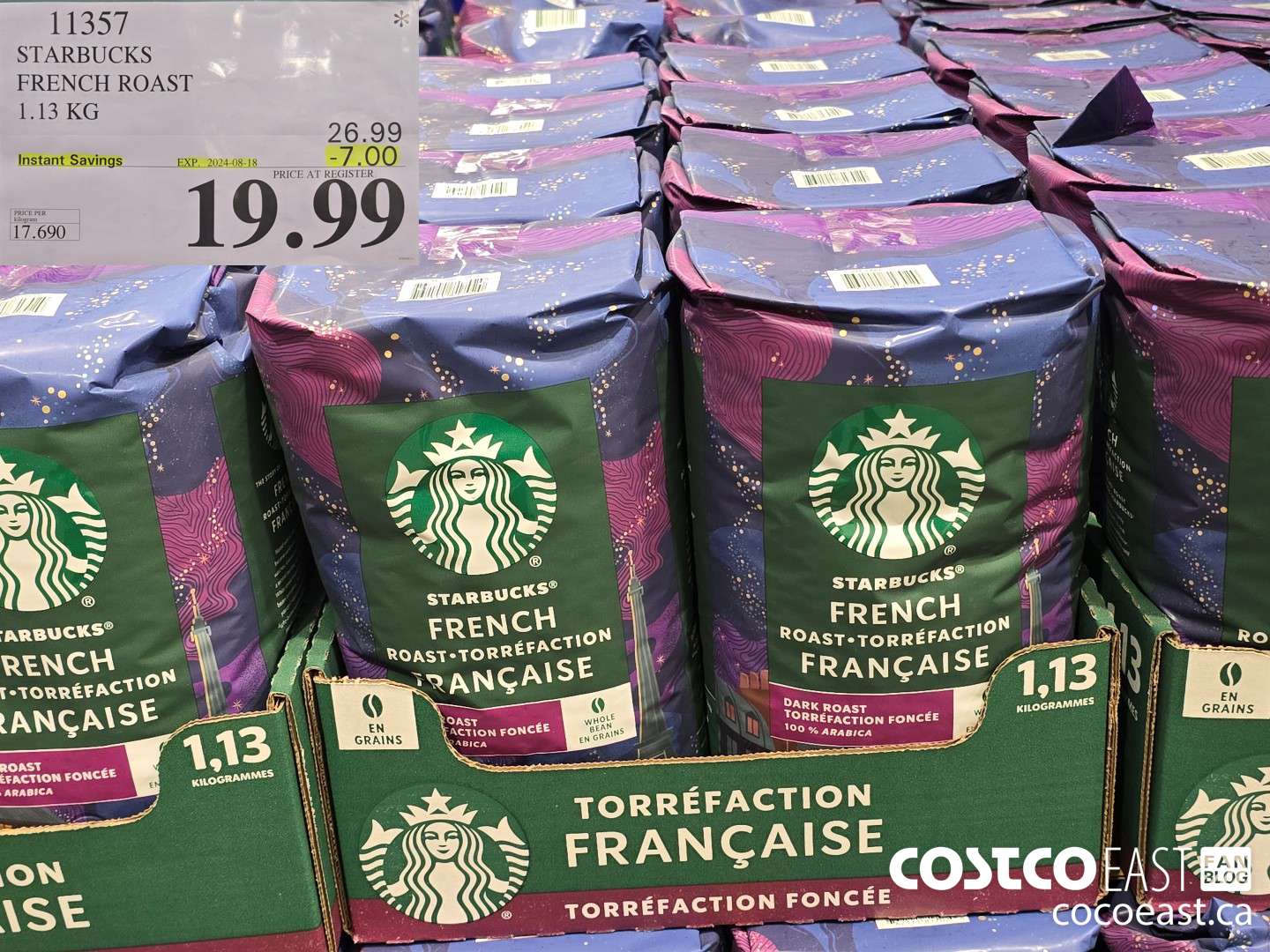 11357 STARBUCKS FRENCH ROAST 1.13 KG ($7.00 INSTANT SAVINGS EXPIRES ON 2024-08-18) $19.99