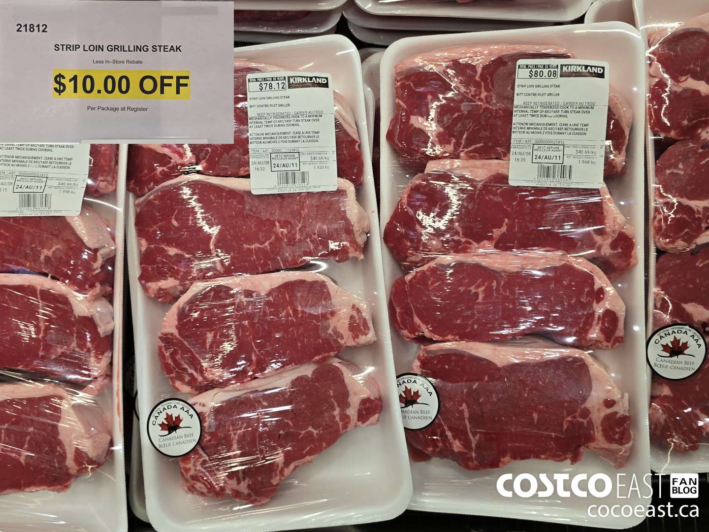 21812 STRIP LOIN GRILLING STEAK ($10.00 INSTANT SAVINGS)