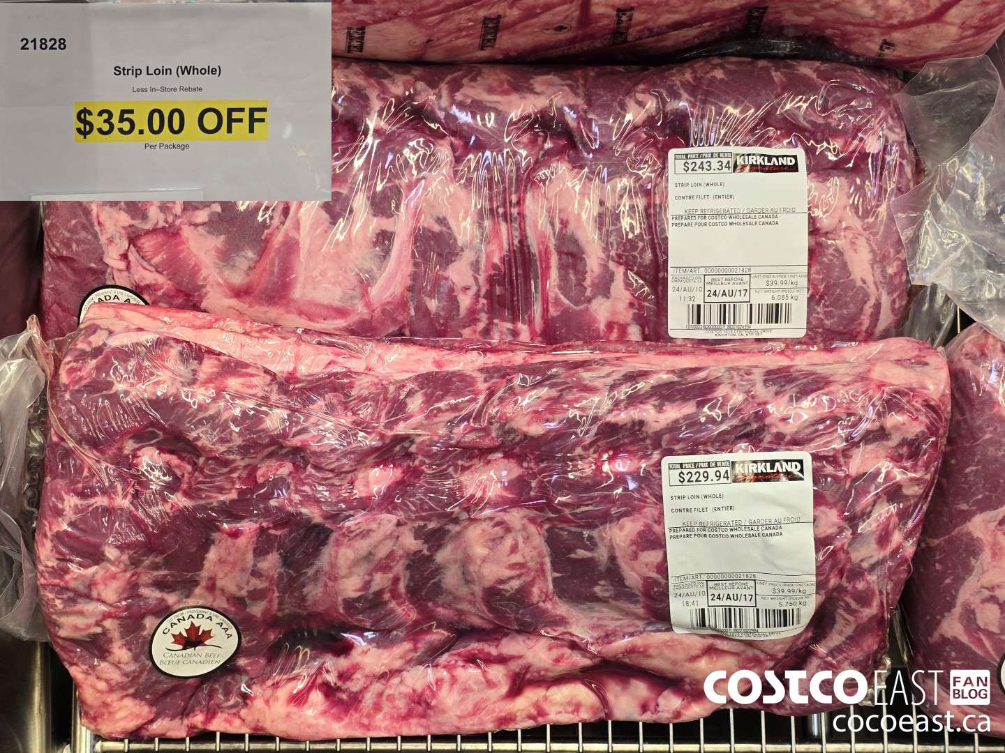 21828 STRIP LOIN (WHOLE) ($35.00 INSTANT SAVINGS)