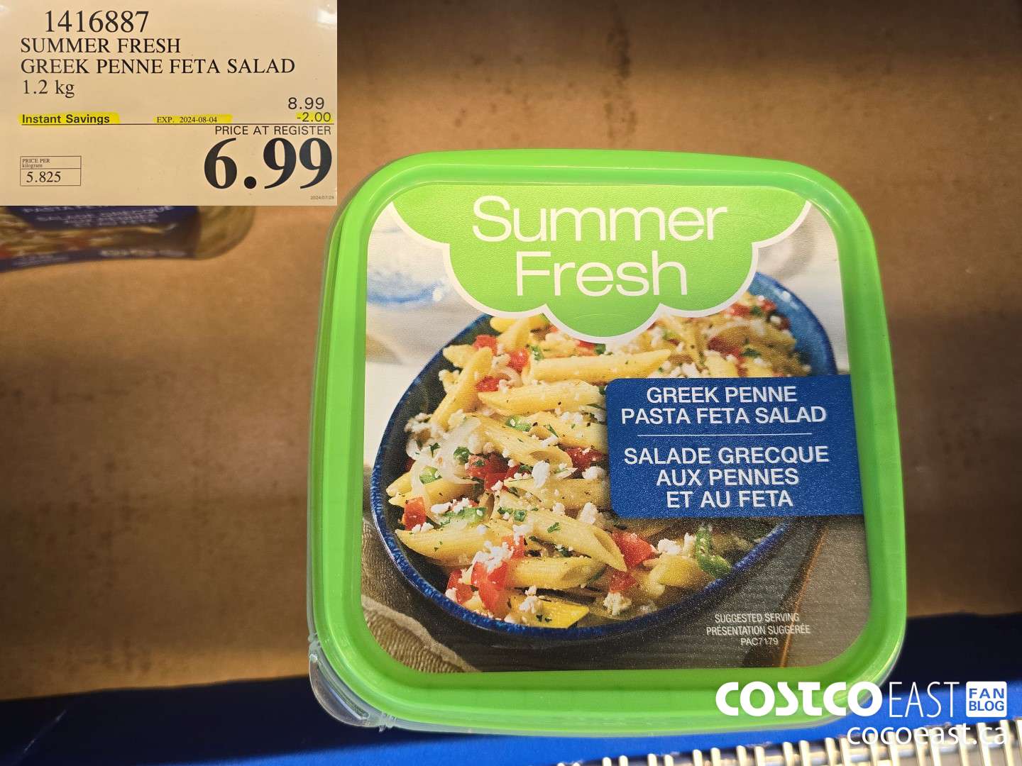 1416887 SUMMER FRESH GREEK PENNE FETA SALAD 1.2 KG ($2.00 INSTANT SAVINGS EXPIRES ON 2024-08-04) $6.99